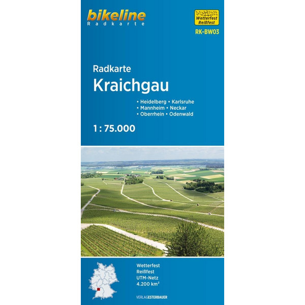 Bikeline Radkarte Deutschland Kraichgau 1 : 75 000 - Fahrradkarte