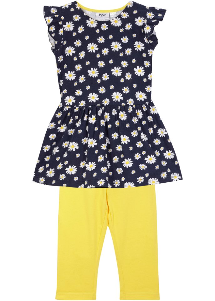 Mädchen Jerseykleid + ¾ Leggings (2tlg. Set)