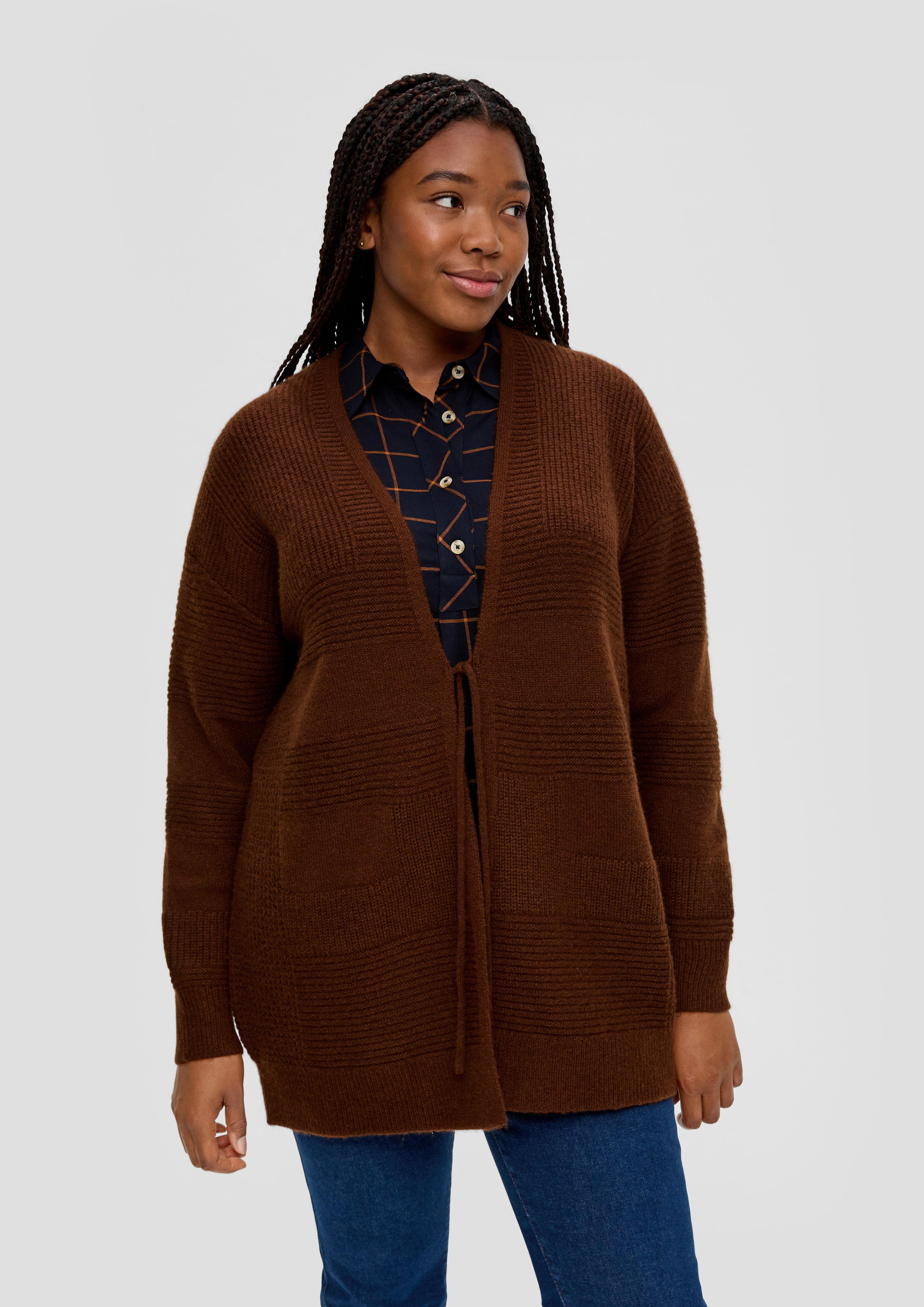 Strickjacke mit Bindeband  2136637-8797