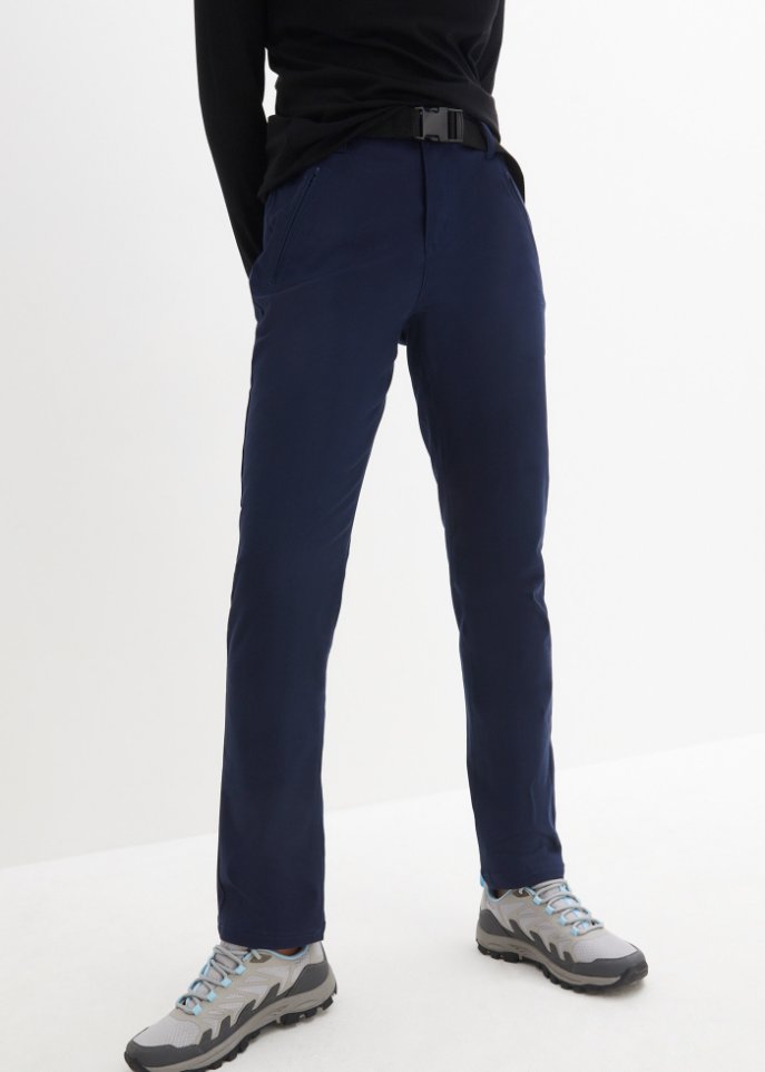 Wasserabweisende Funktionshose aus Stretch-Twill mit Gürtel, Straight