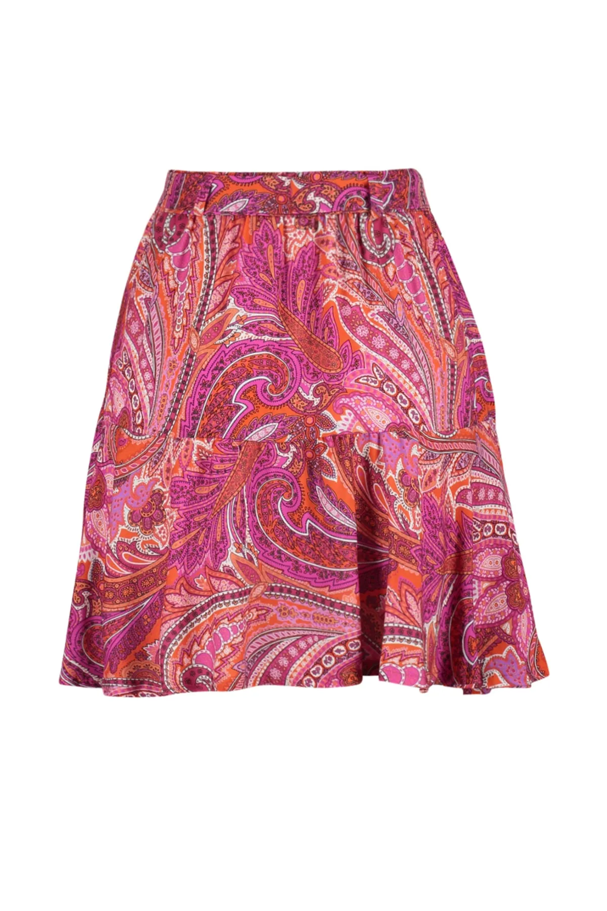 Trendyol Collection  Rosa Minirock aus gewebtem Viskosestoff mit Schalmuster TWOSS23ET00162