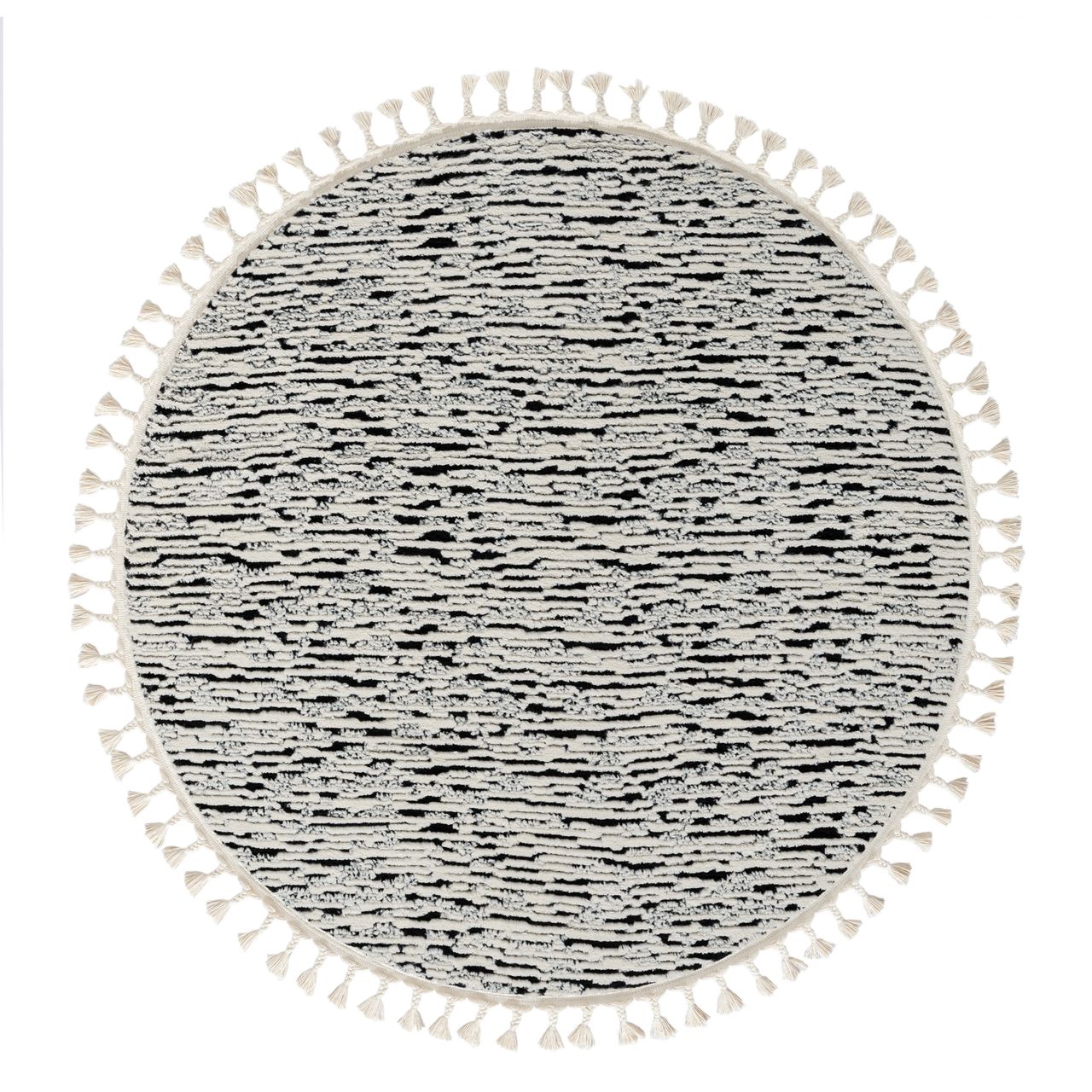 MyFlair Teppich Moroccan Celestial, 140 cm x 140 cm, Farbe grau, rund, Florhöhe 19mm