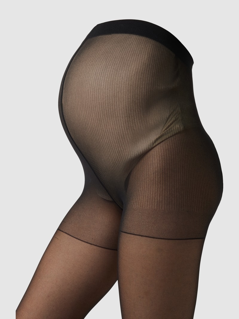 Umstands-Strumpfhose mit Ziernähten Modell 'MALOU' in schwarz