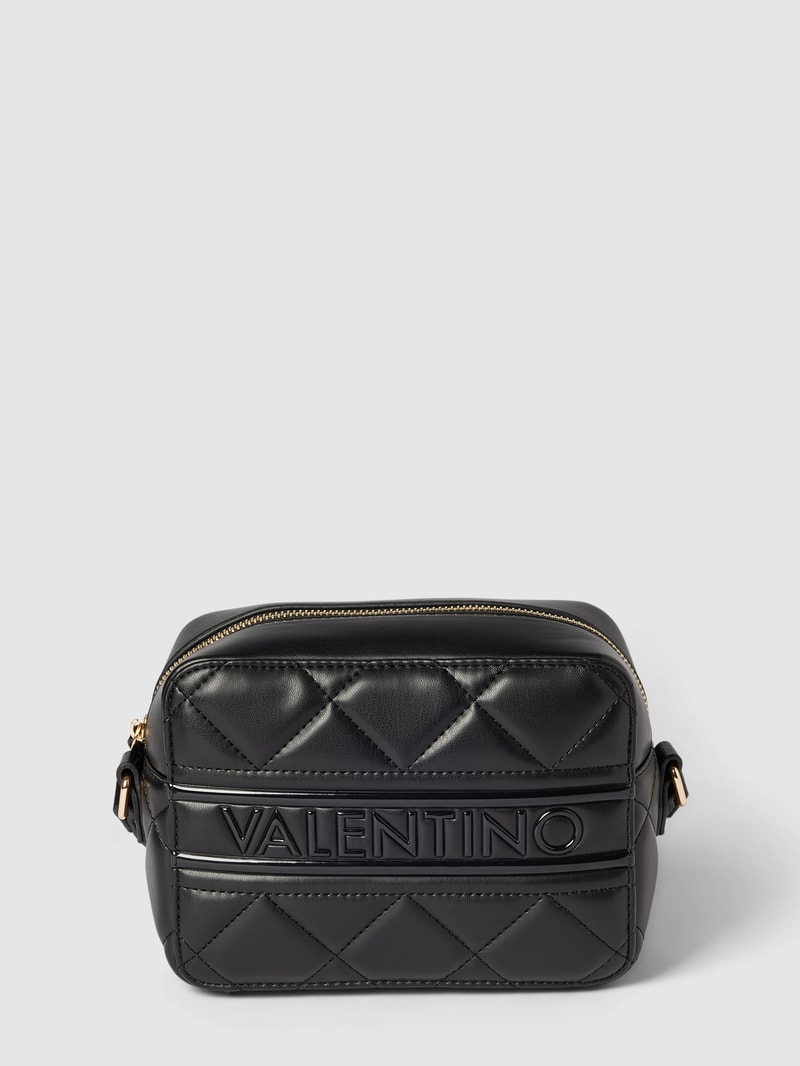 Handtasche mit Steppnähten Modell 'ADA' in schwarz