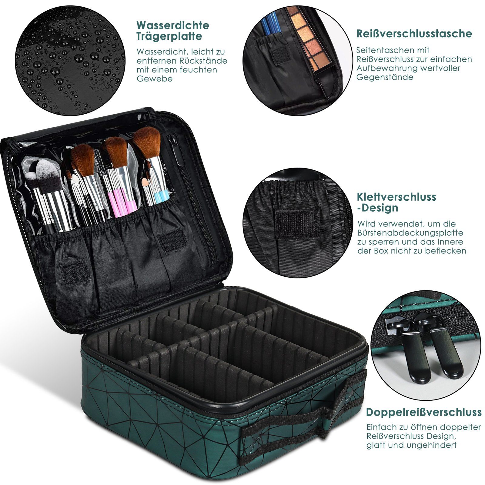 CALIYO Kosmetik-Koffer Kosmetiktasche Portable Reise Make Up Tasche, Makeup Organizer, Tasche Schmink Aufbewahrung Kosmetische Box Wasserdicht Schminktasche