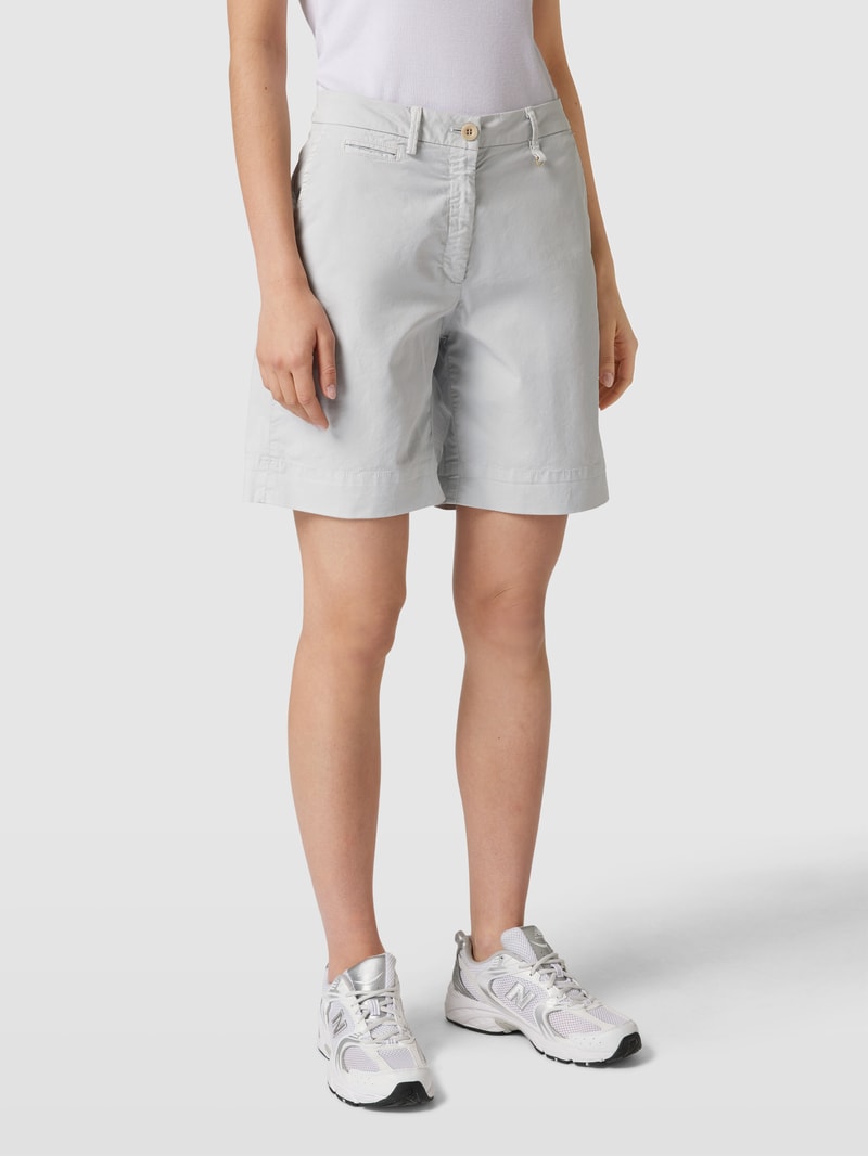 Straight Fit Bermuda mit Anhänger in metallic Modell 'JACQUELINE' in hellgrau