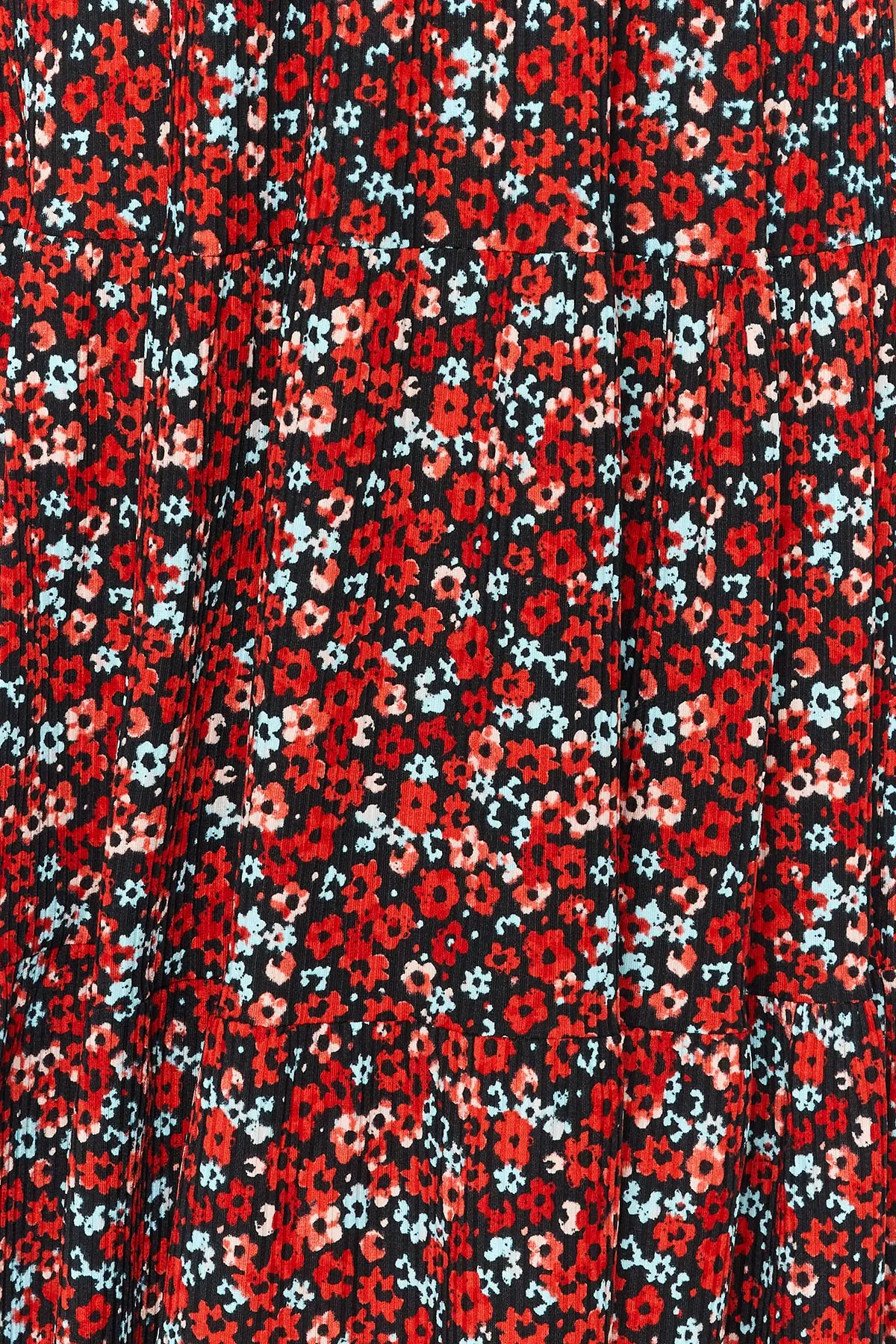 Trendyol Collection  Mehrfarbiges, bedrucktes Maxi-Strickkleid in A-Linie mit Blumenmuster und Neckholder TWOSS23EL00705