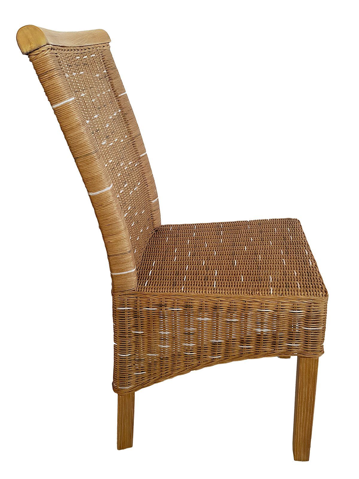 Minara Rattanstuhl Esszimmer Stühle Set Rattanstühle Perth 4 Stück braun nachhaltig