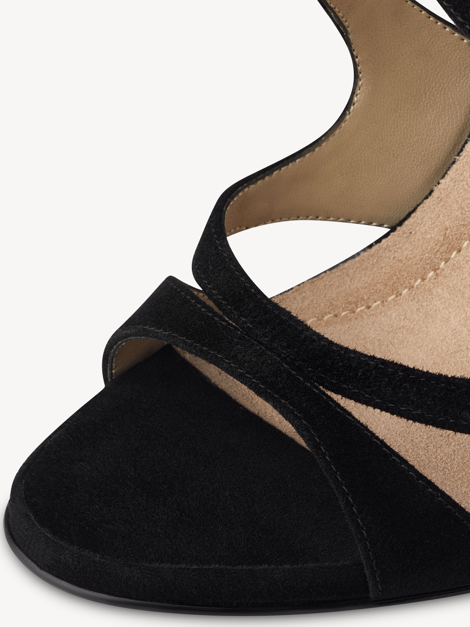 Sandale à talon en cuir - noir