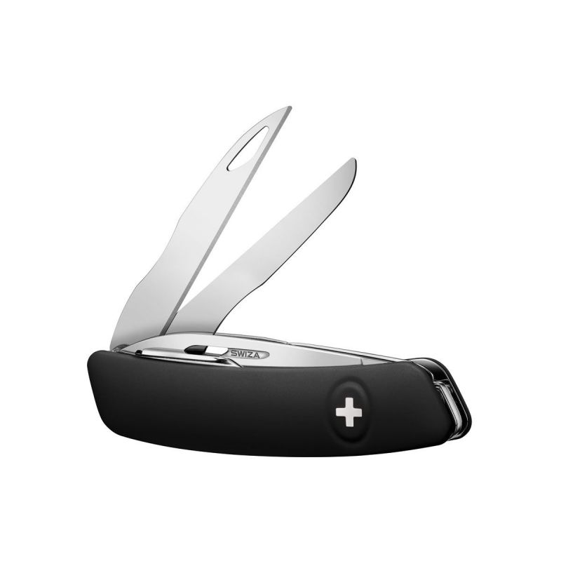 Swiza D07 Black, Schweizer Taschenmesser mit Schere Made in Swiss