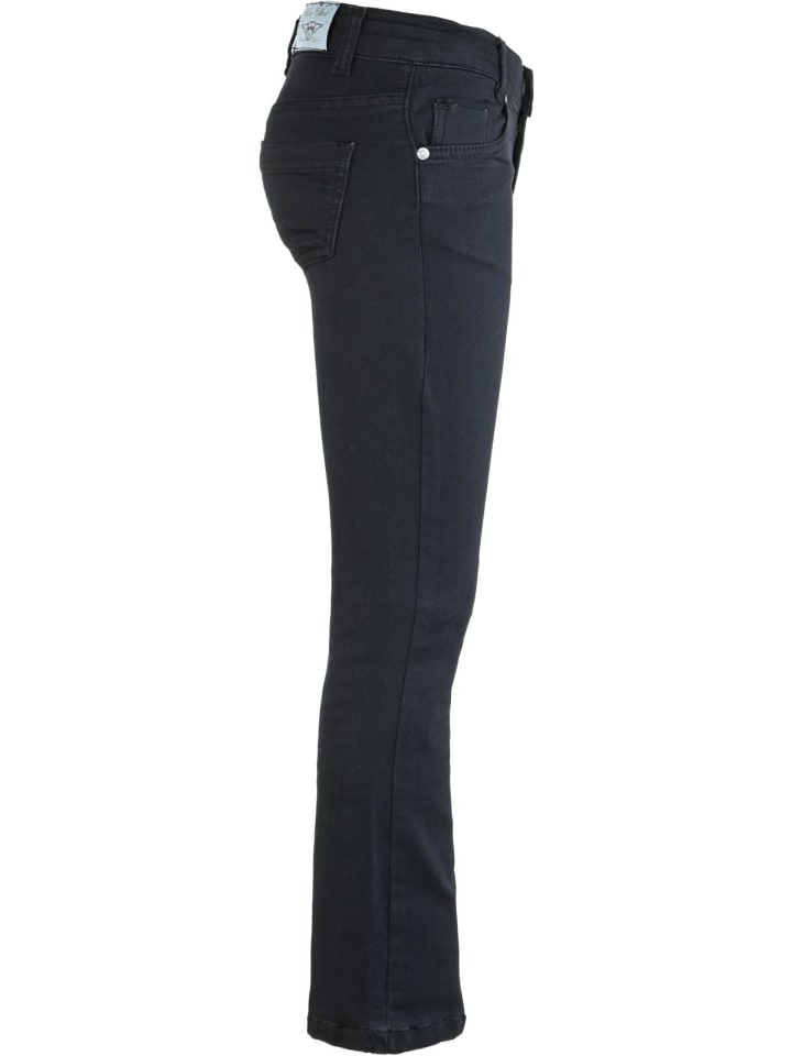 Blue Effect Flared Jeans high waist slim fit in black günstig kaufen