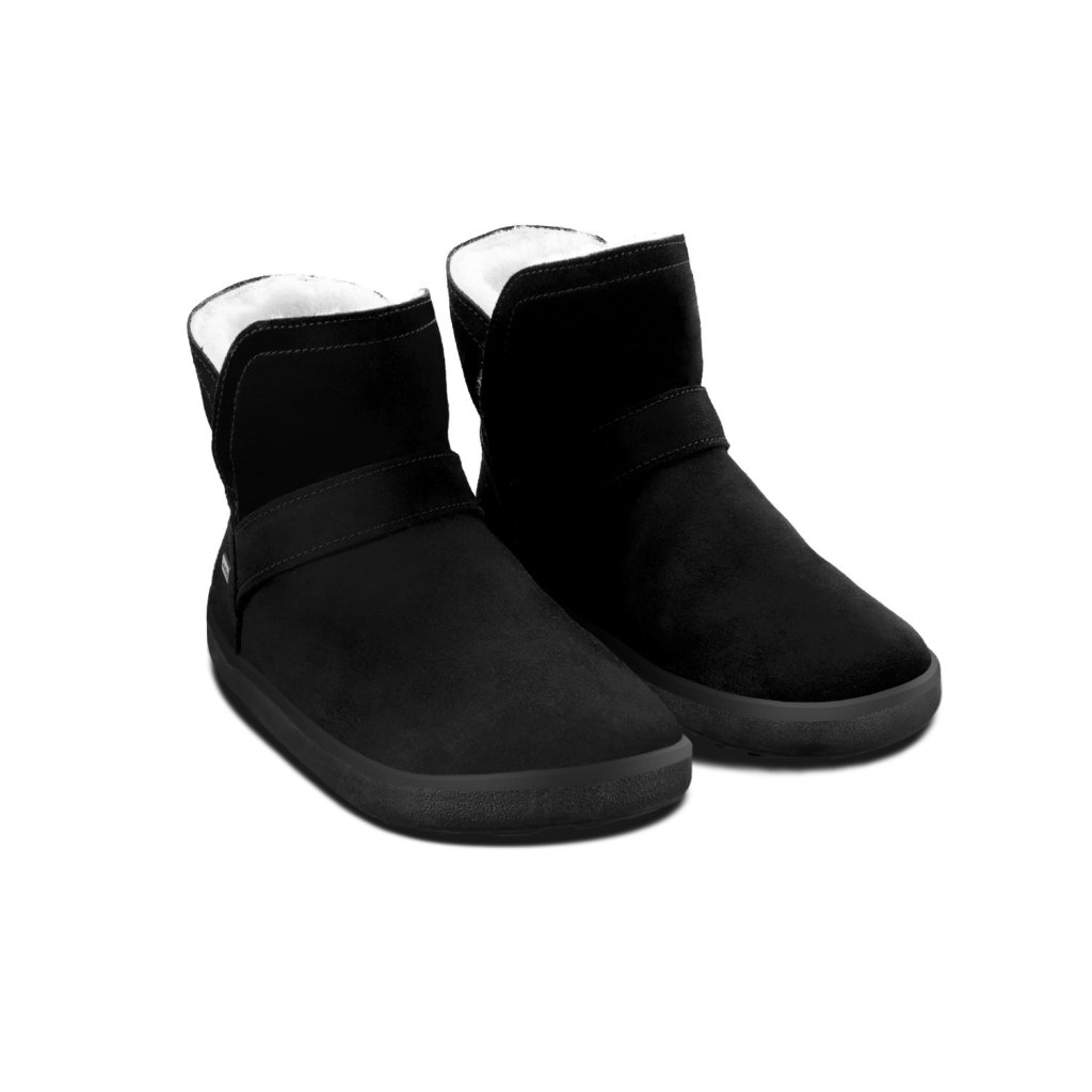 Be Lenka Polaris All Black schwarze Winterbarfußstiefeletten