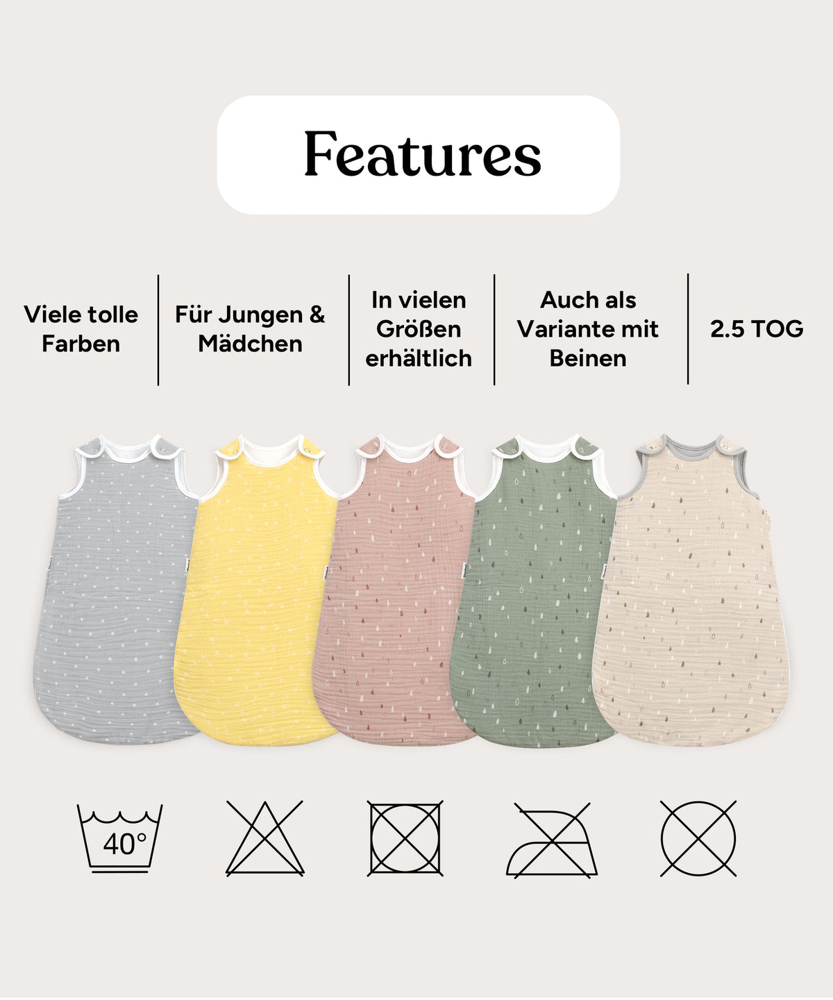 Musselin Babyschlafsack