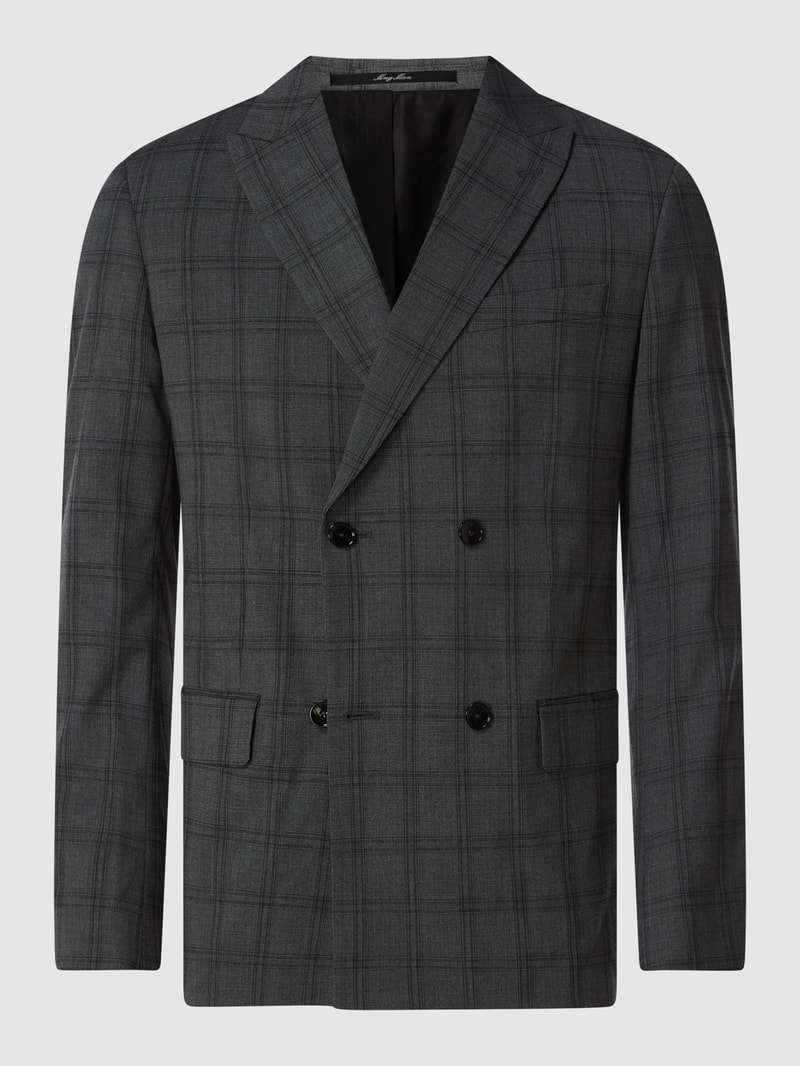 Slim Fit Sakko mit 2-reihiger Knopfleiste Modell 'Boston' in mittelgrau