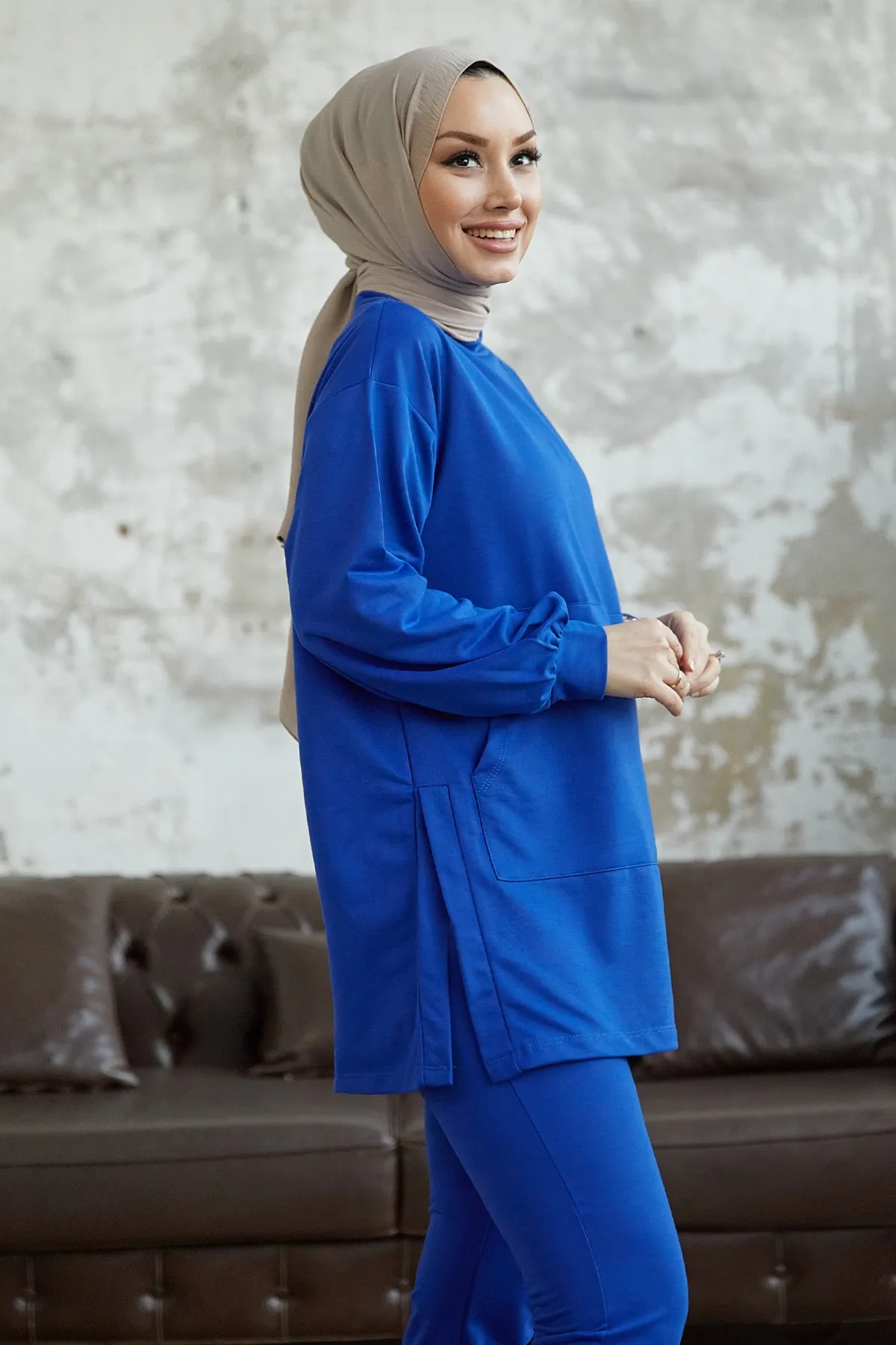 InStyle  Miora spanischer zweiteiliger Knöchelanzug – Saksblau