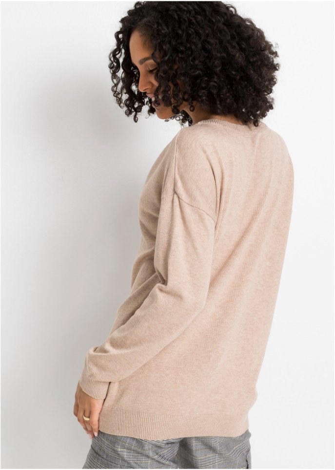 Oversize-Pullover mit V-Ausschnitt