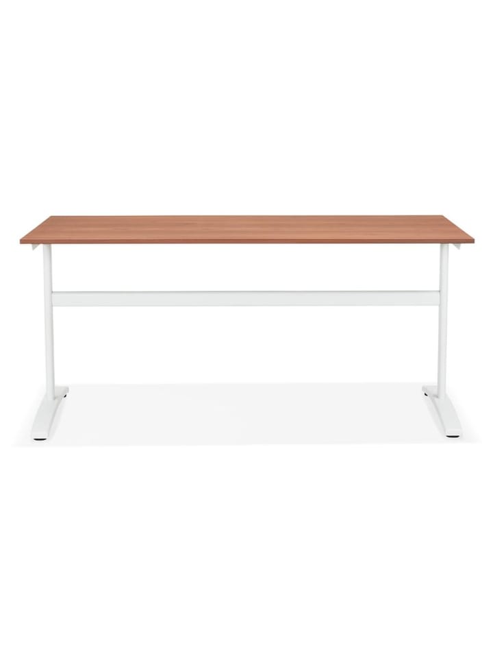 KADIMA DESIGN Schreibtisch 160x80 cm geräumig, Bürotisch mit T-Fuß Gestell in Braun-Weiß günstig kaufen onesize