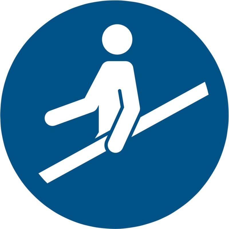 Djois Warnschild Handlauf benutzen Klebstoff, einschraubbar PP (Polypropylen) 30 (B) x 0,14 (H) cm 3 Stück