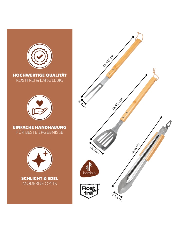 bremermann 3tlg-Set Grillbesteck günstig kaufen onesize