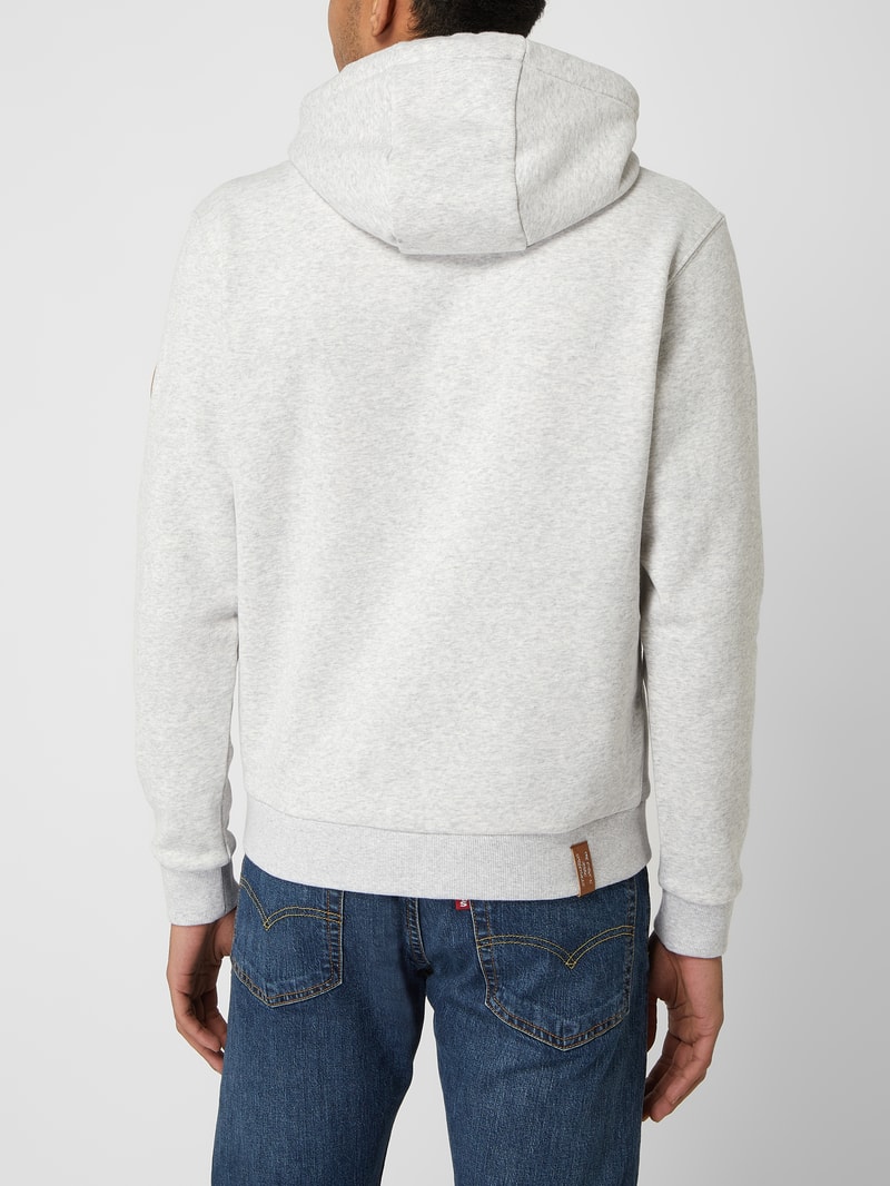 Hoodie mit Logo-Details Modell 'Kresy' in hellgrau meliert