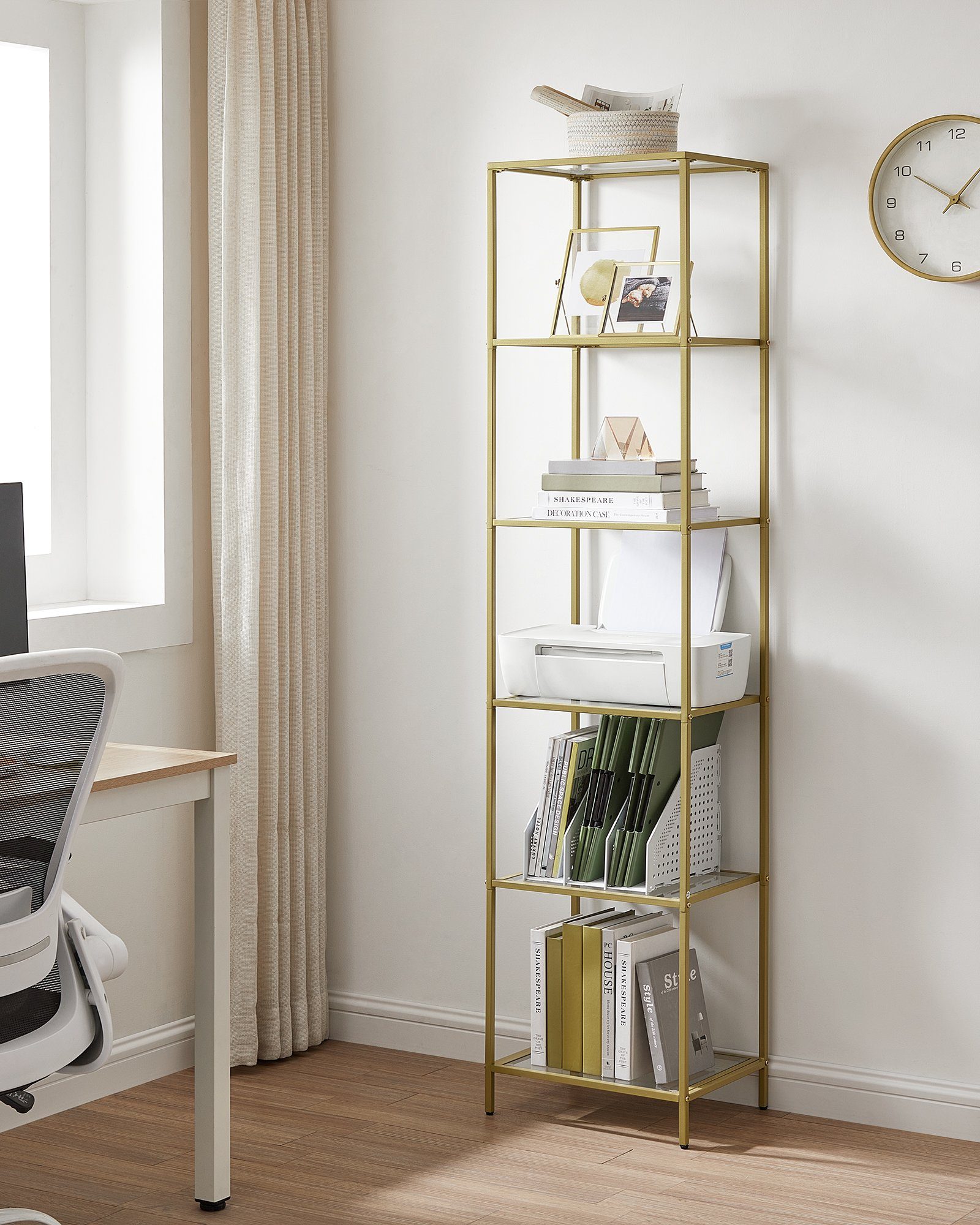 VASAGLE Bücherregal, Standregal, Küchenregal, stabil, H: 177.3