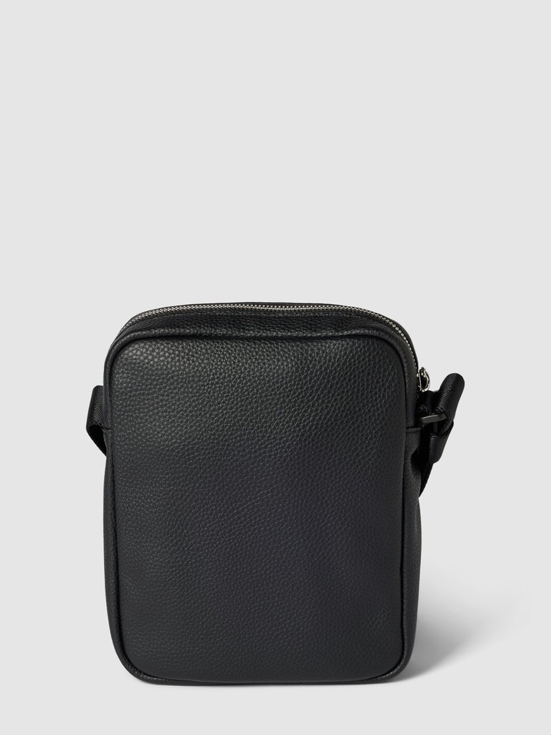 Crossbody Bag mit Label-Patch Modell 'Ethon' in schwarz