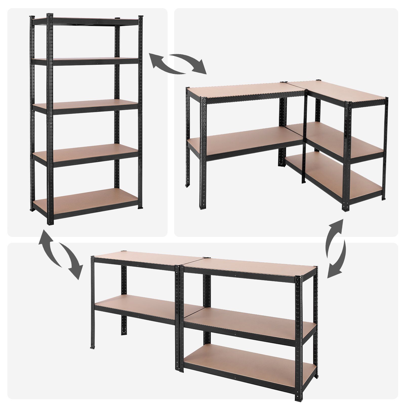SONGMICS Schwerlastregal Standregal, 1-tlg., 180x90x40cm, Metallregal mit 5 Böden, bis 875 kg belastbar