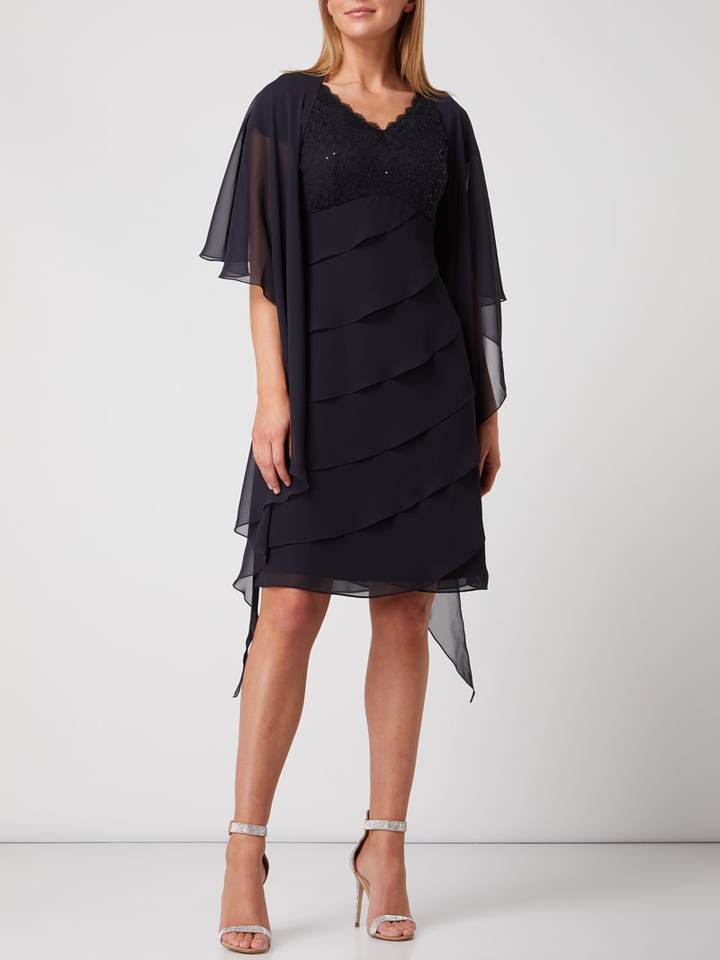 Stola aus Chiffon in dunkelblau