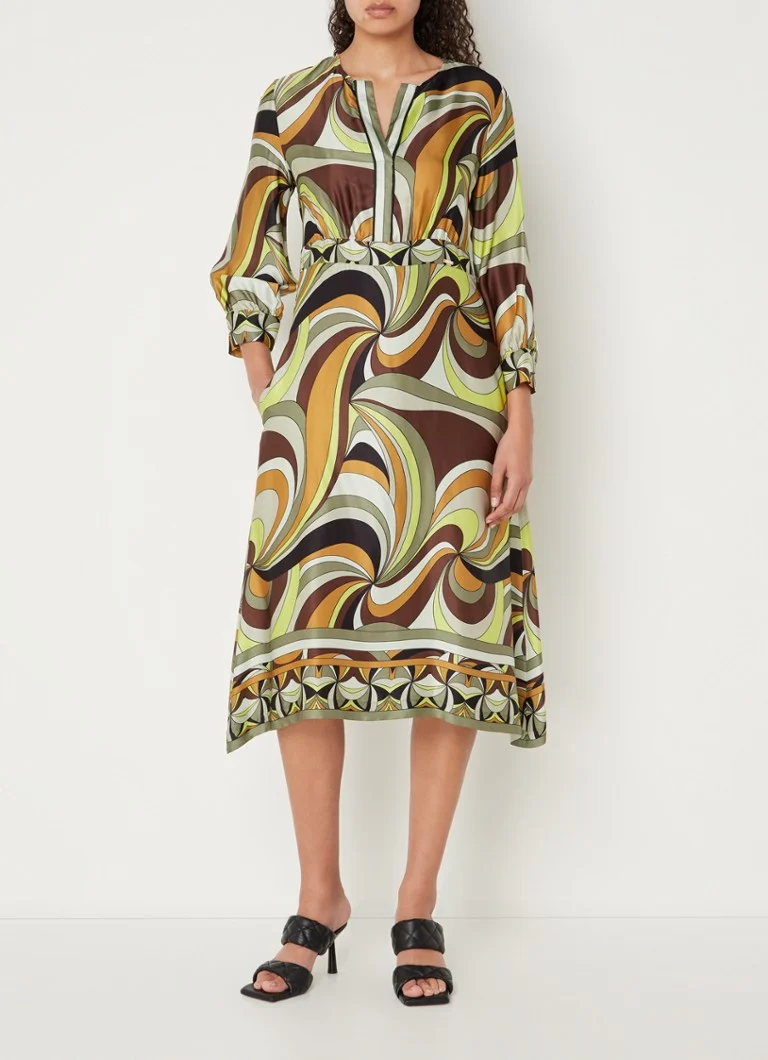 Rochie midi tunică din satin Cinque Ciikarus cu buzunare laterale