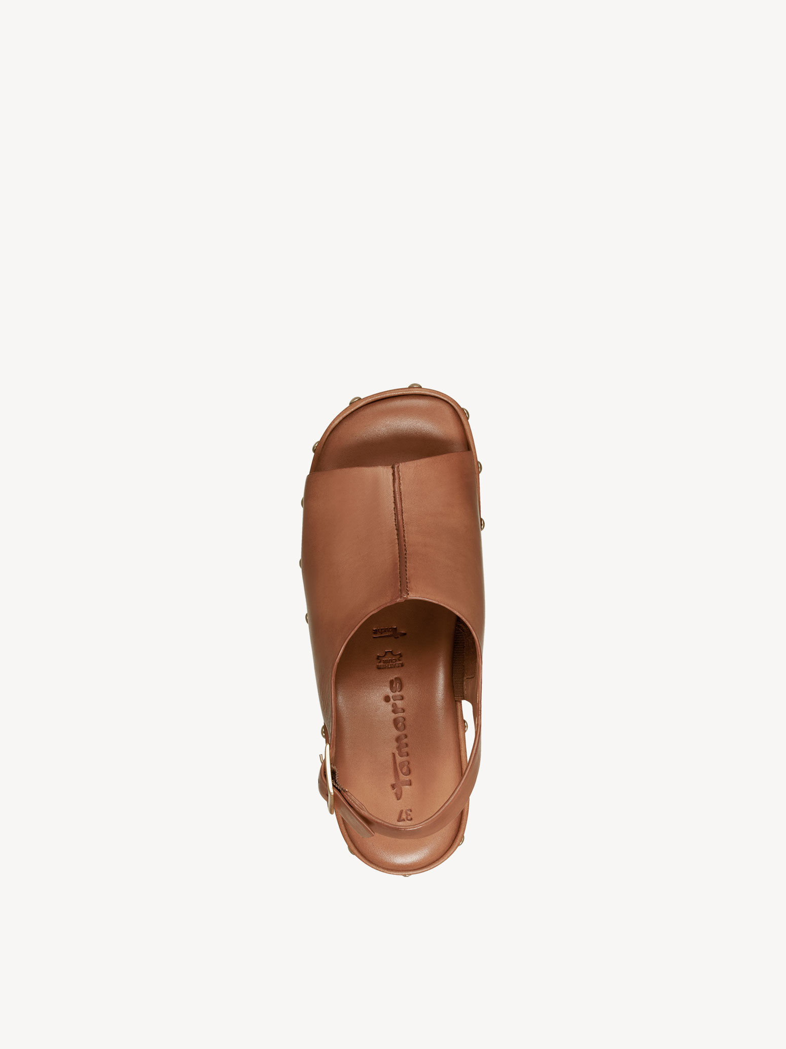 Sandale à talon en cuir - marron