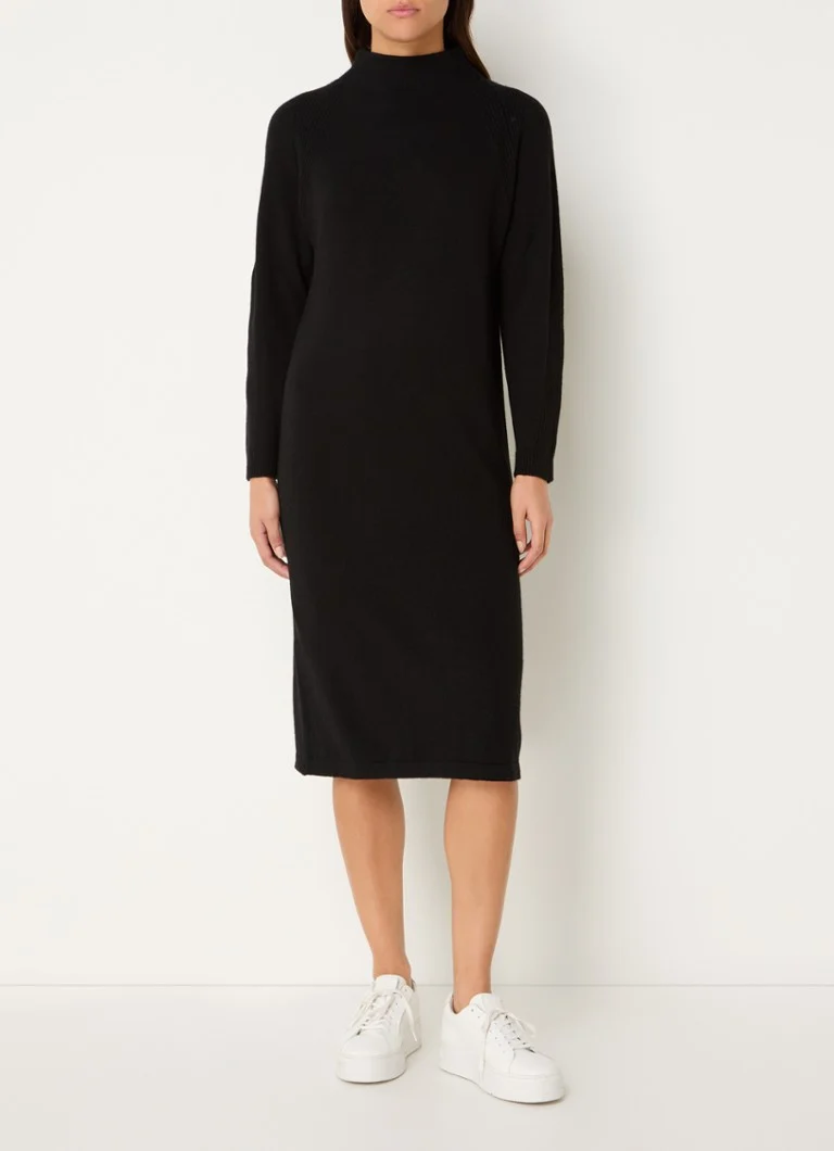 Vestido de punto de mezcla de cachemir de largo medio de Benetton con cuello alto