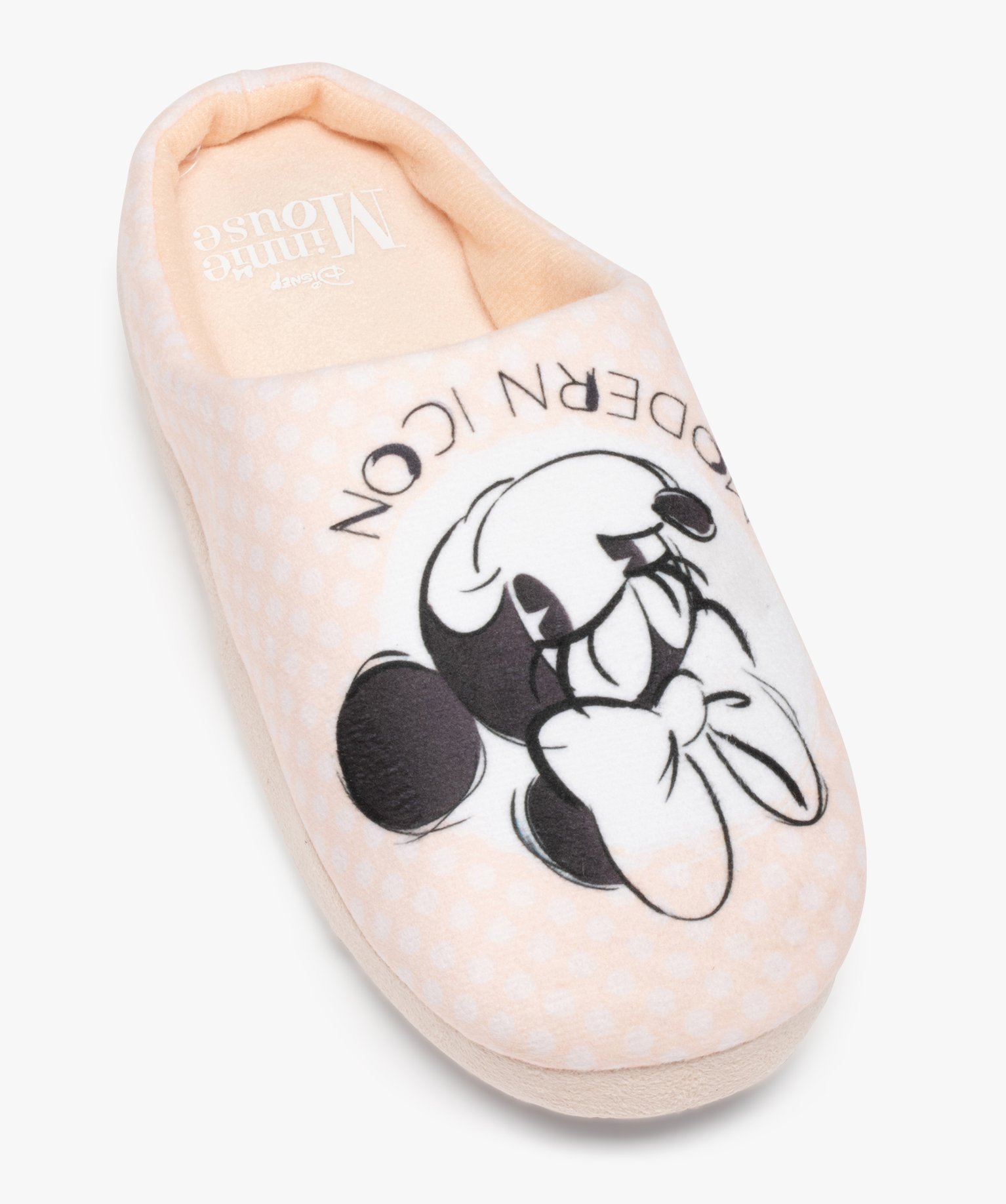 Chaussons femme mules plates Minnie - DS beige | GEMO