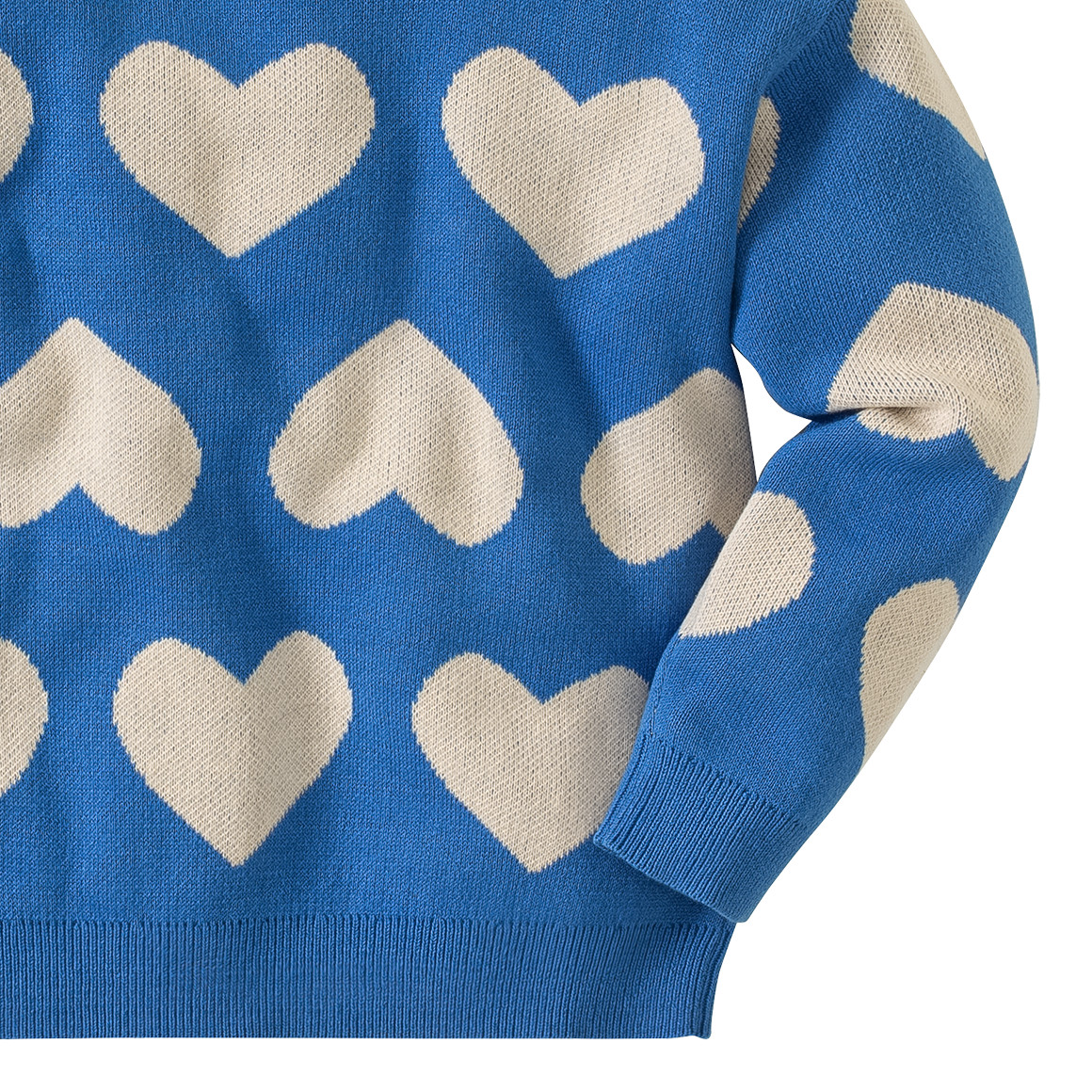 Mädchen Strickpullover mit Herz-Allover