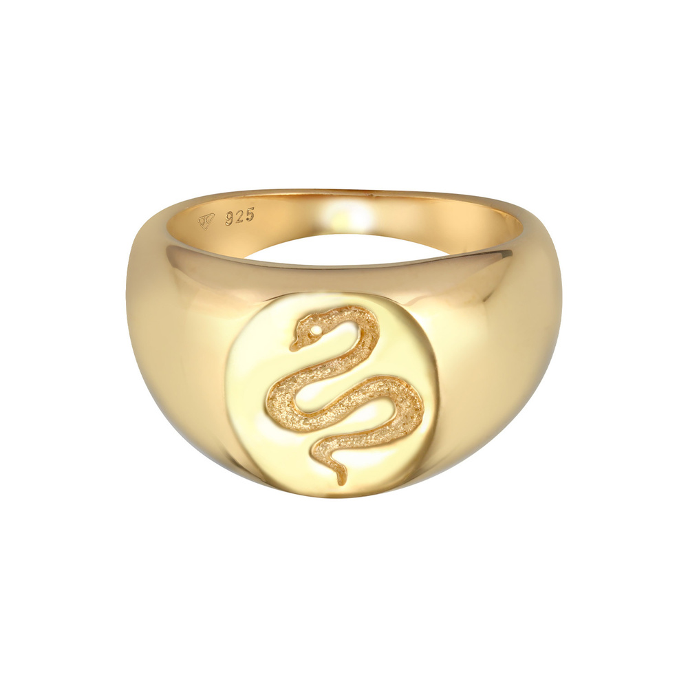 Elli PREMIUM Elli PREMIUM Bague Bague Signet Femme Symbole du Pouvoir du Serpent Chunky en Arg Bague