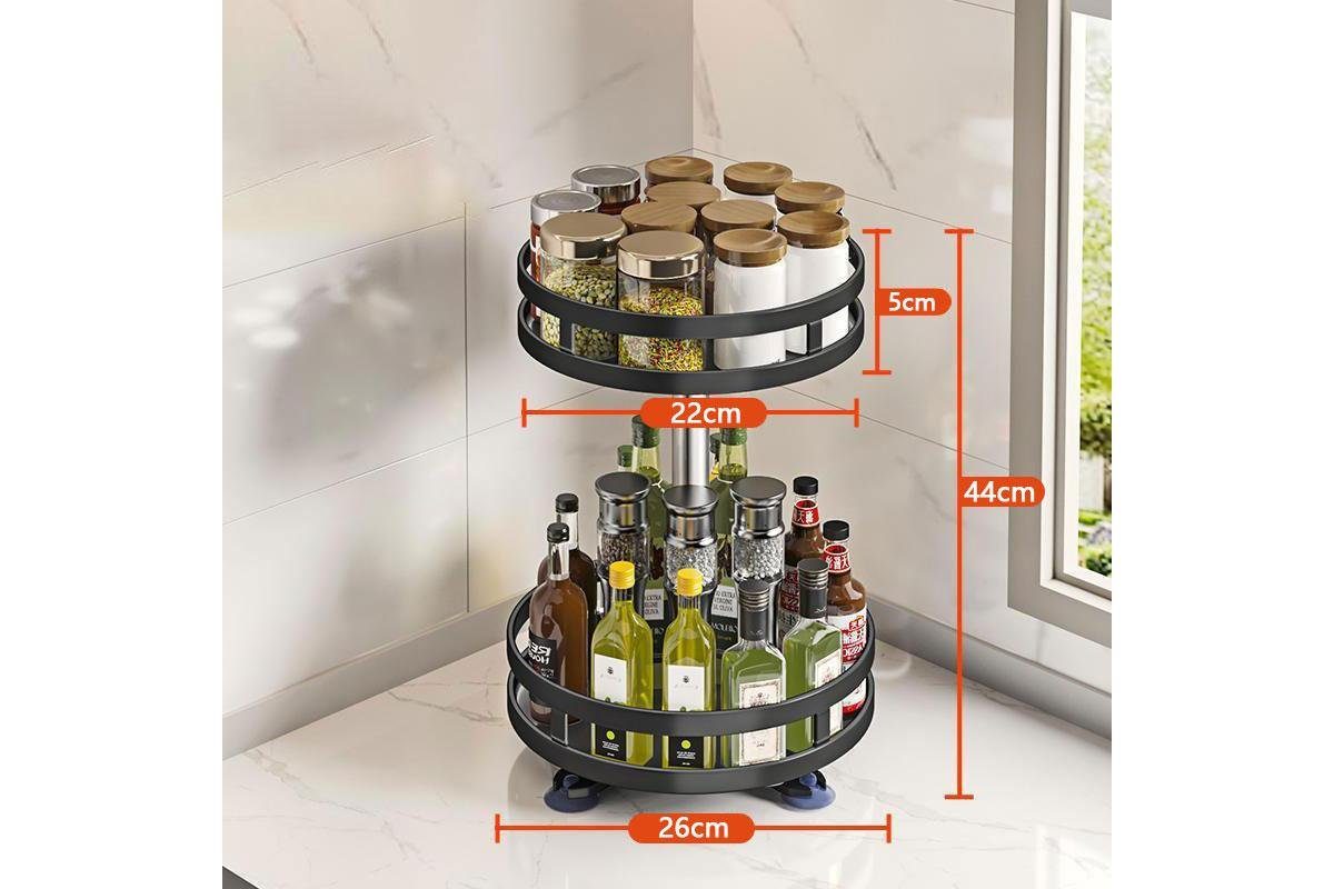 CHEFGASTRO® Gewürzregal CHEFGASTRO Drehbares Gewürz- und Getränkeregal HxØ 44x26cm Stahl