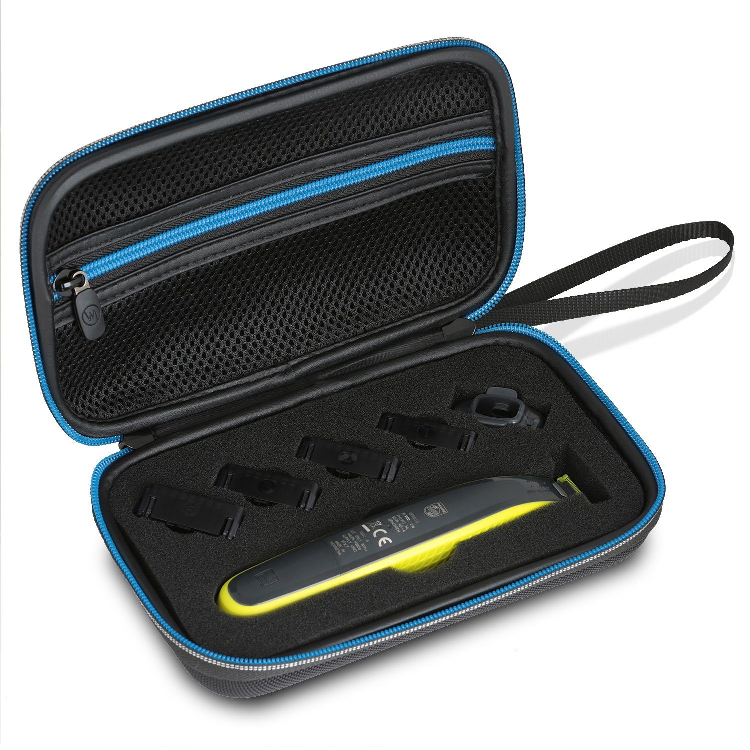 Wicked Chili Rasierer-Etui Case / Tasche für Philips OneBlade QP25xx & QP26xx n.Z., Hard-shell Schutzhülle / Strapazierfähiges Material / Passgenau / Inla