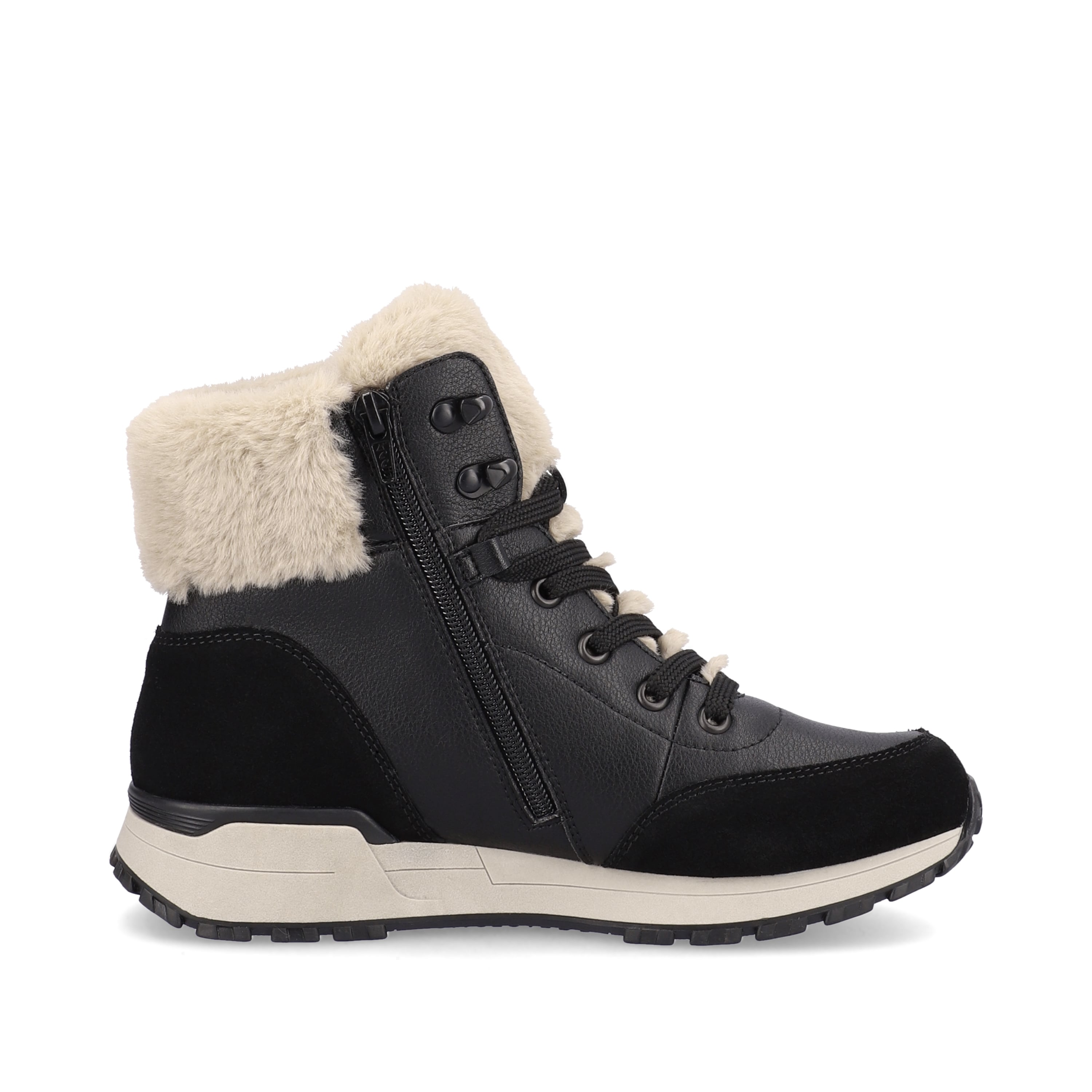 Rieker Damen Schnürstiefel midnight-black stone-grey