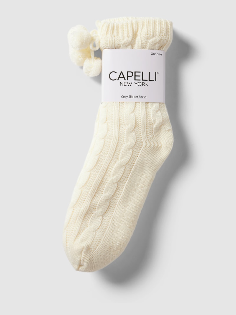 Socken in Strick-Optik in offwhite