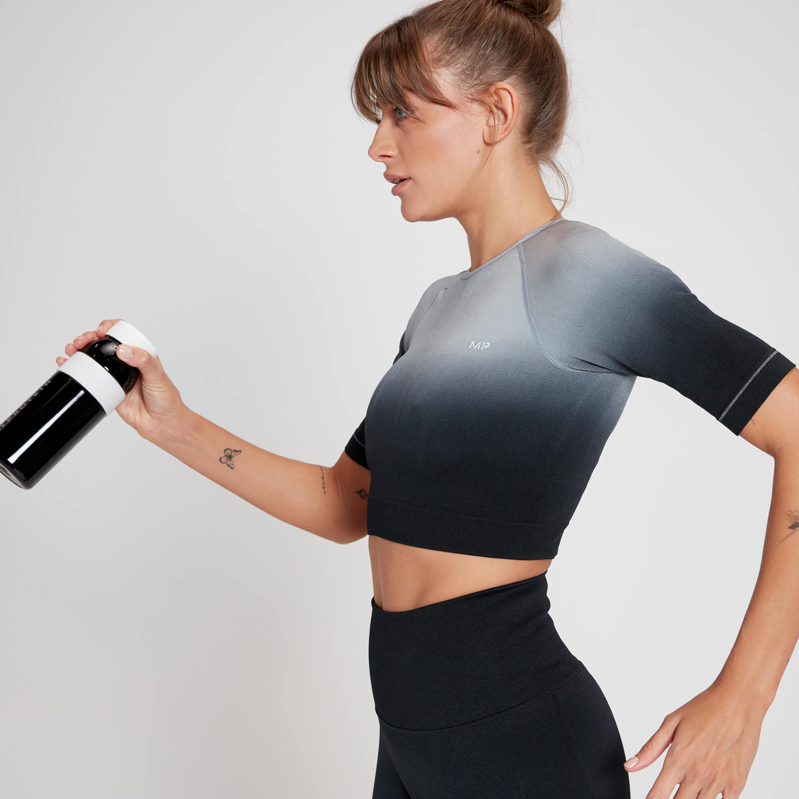 Crop top sans coutures MP Velocity Ultra pour femmes – Noir