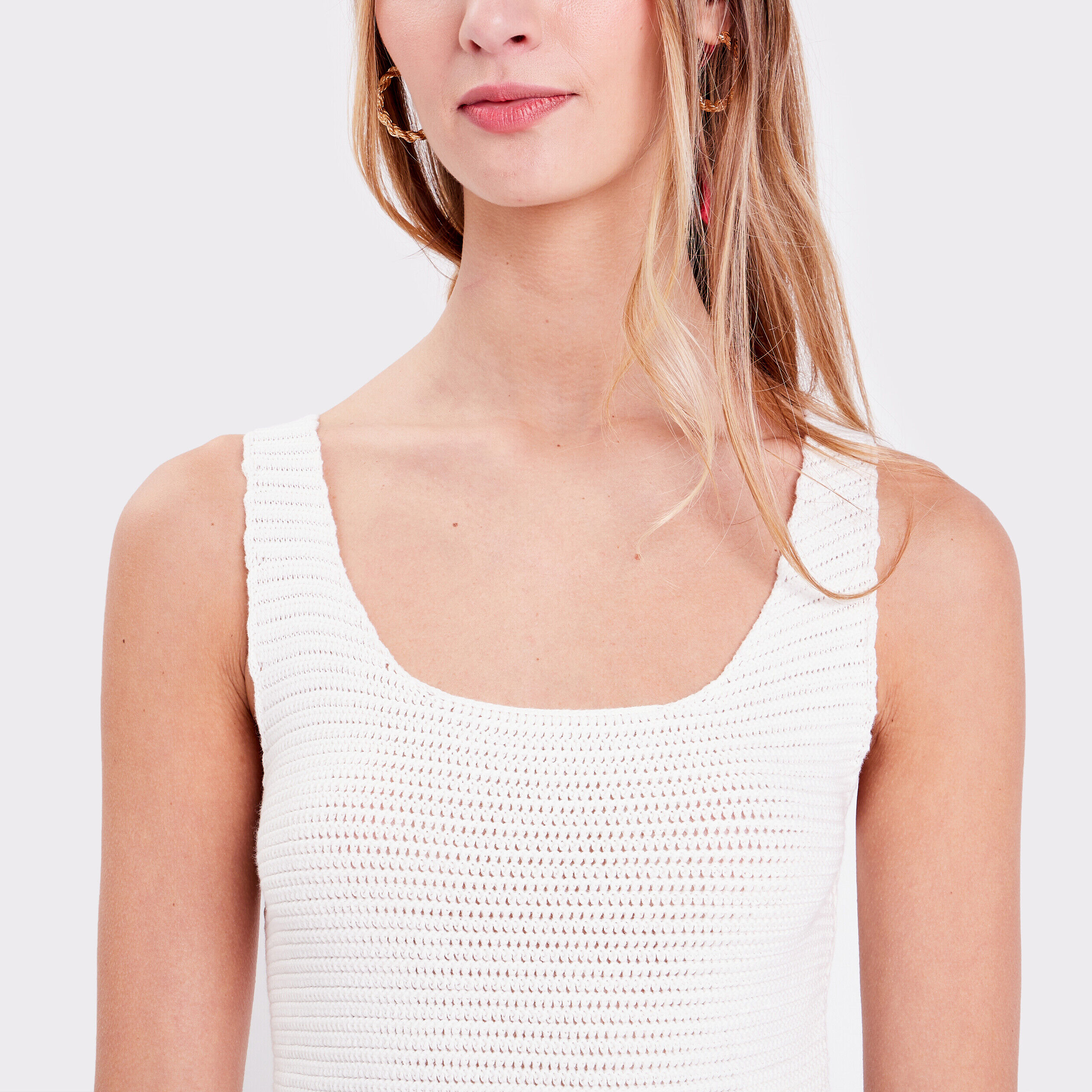 Débardeur macramé ecru femme | Cache Cache