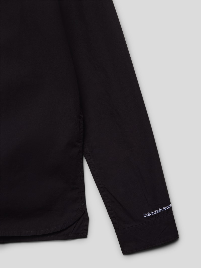Freizeithemd mit Label-Stitching in black