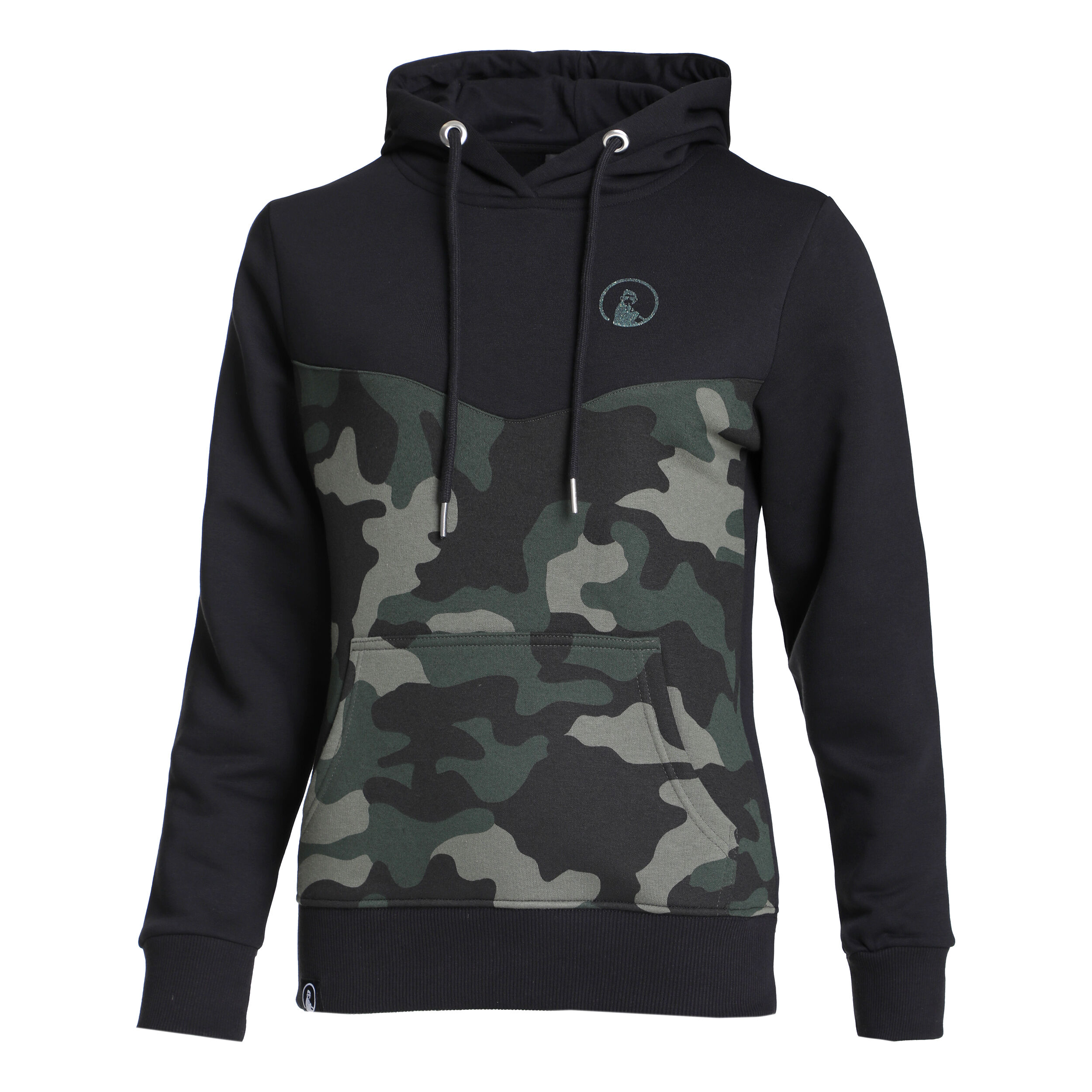 Camou Glitter Hoody Damen - Schwarz, Khaki
