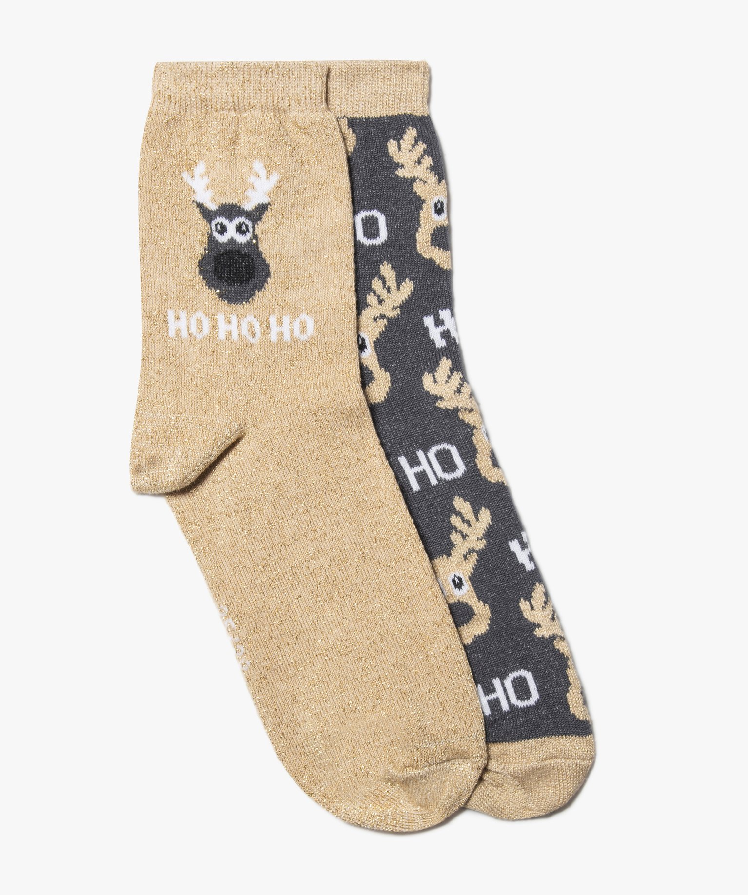 Chaussettes femme spéciales Nol (lot de 2) beige | GEMO