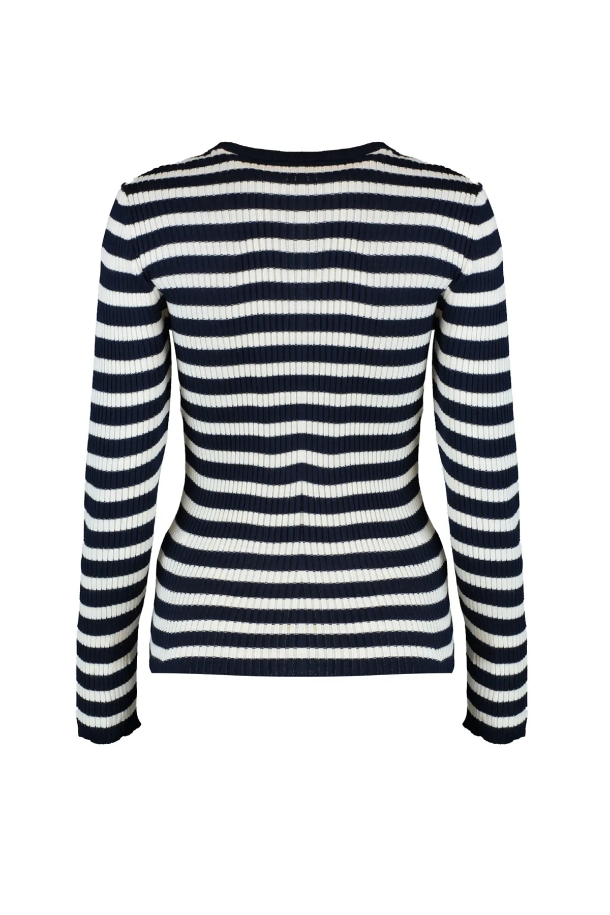 Trendyol Collection  Marineblauer Basic-Strickpullover mit Streifen TWOAW21KZ0942