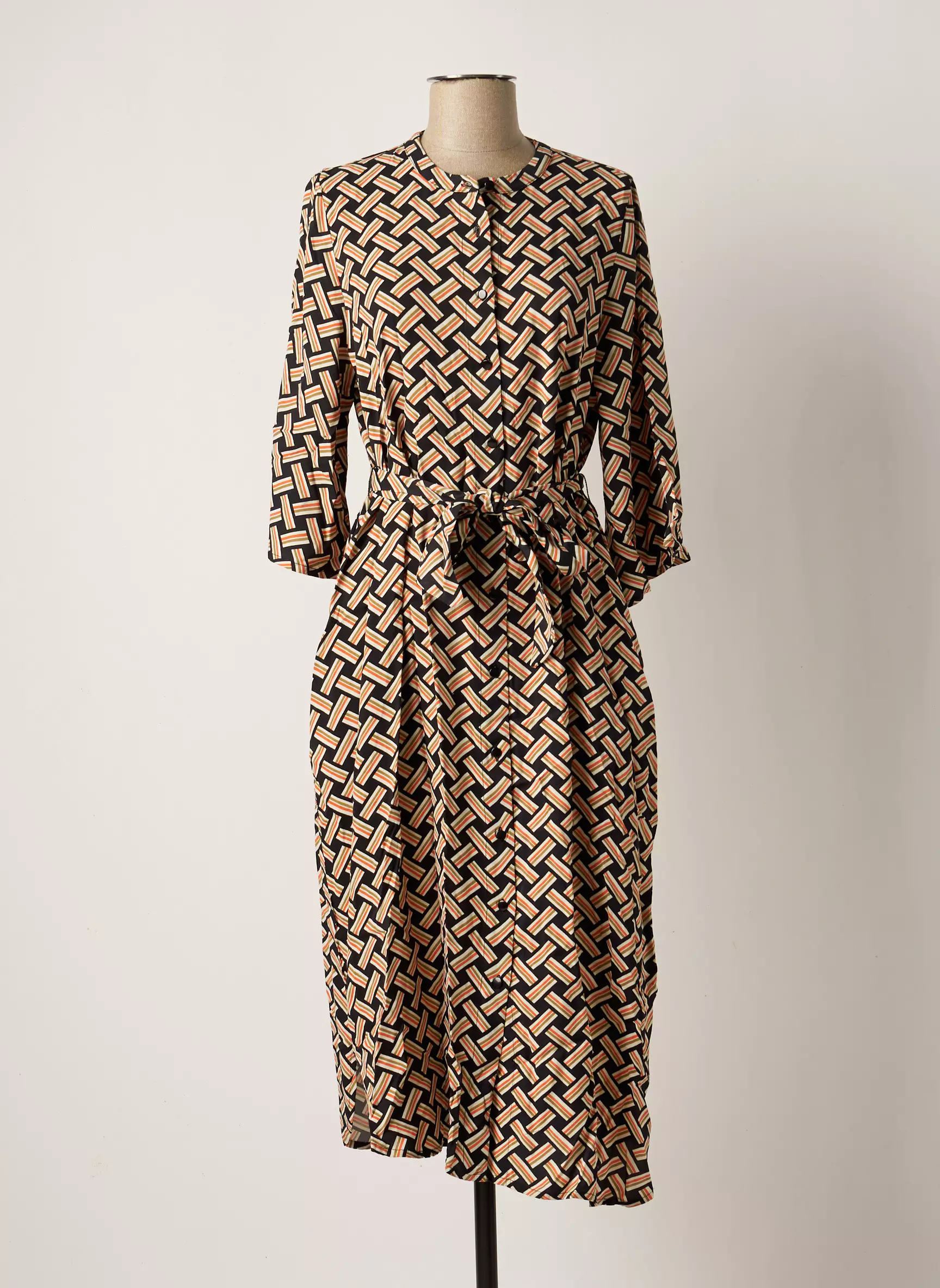 Kaffe Robes Mi Longues Femme couleur noir