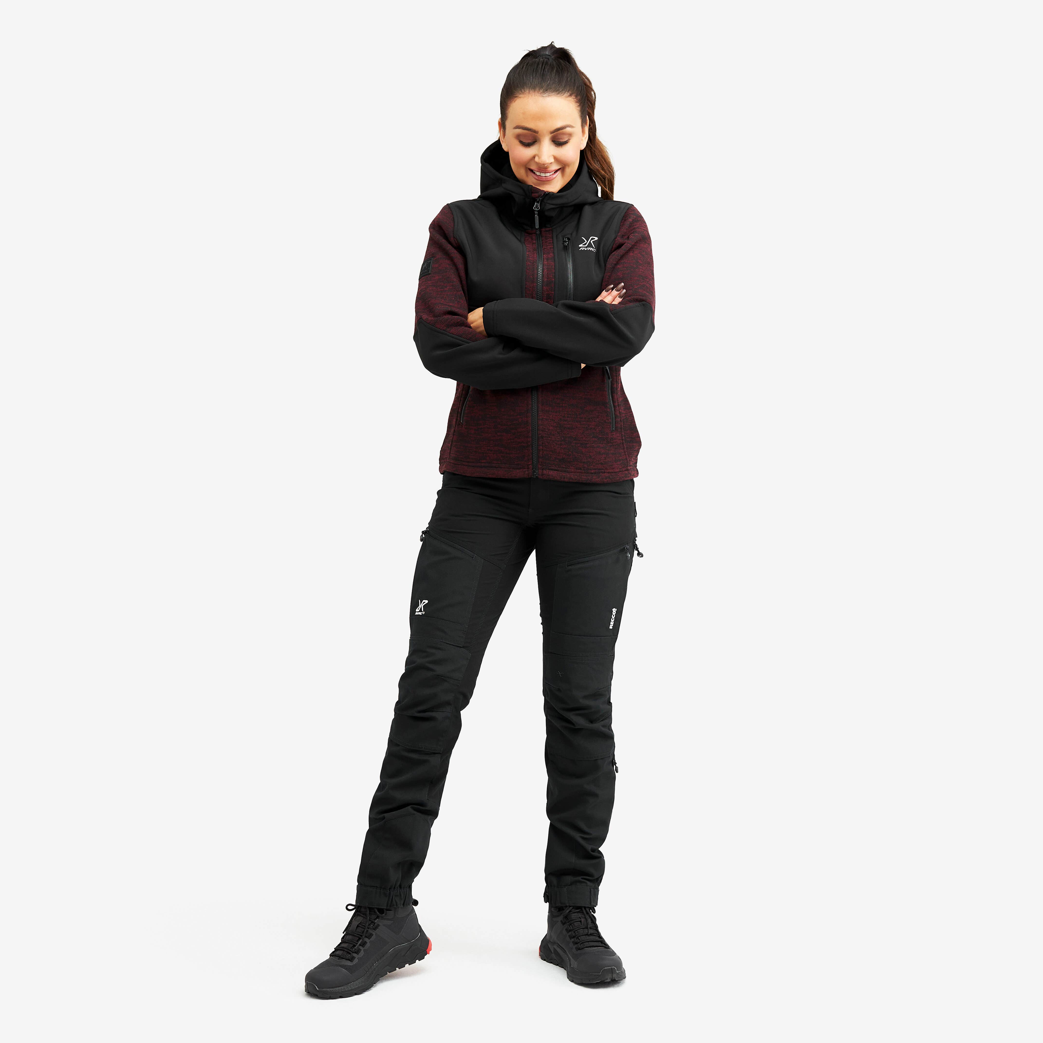 Wander Pro Wool Hoodie Femme Bison Red