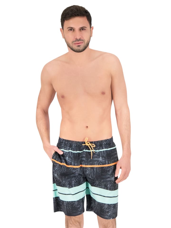 BECO the world of aquasports Badeshorts BEactive Night Jungle Schwimmshorts in schwarz-mehrfarbig günstig kaufen S