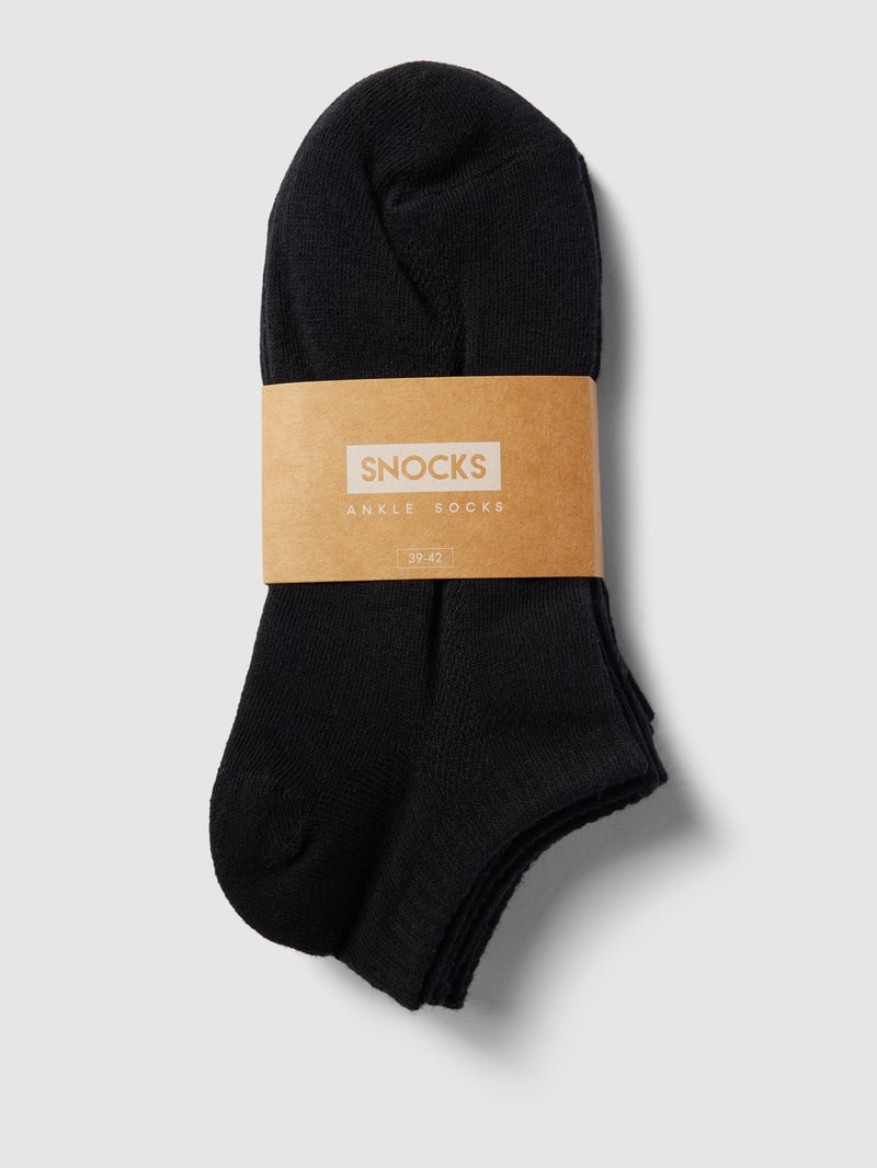 Sneakersocken mit elastischen Einsätzen im 3er-Pack in schwarz
