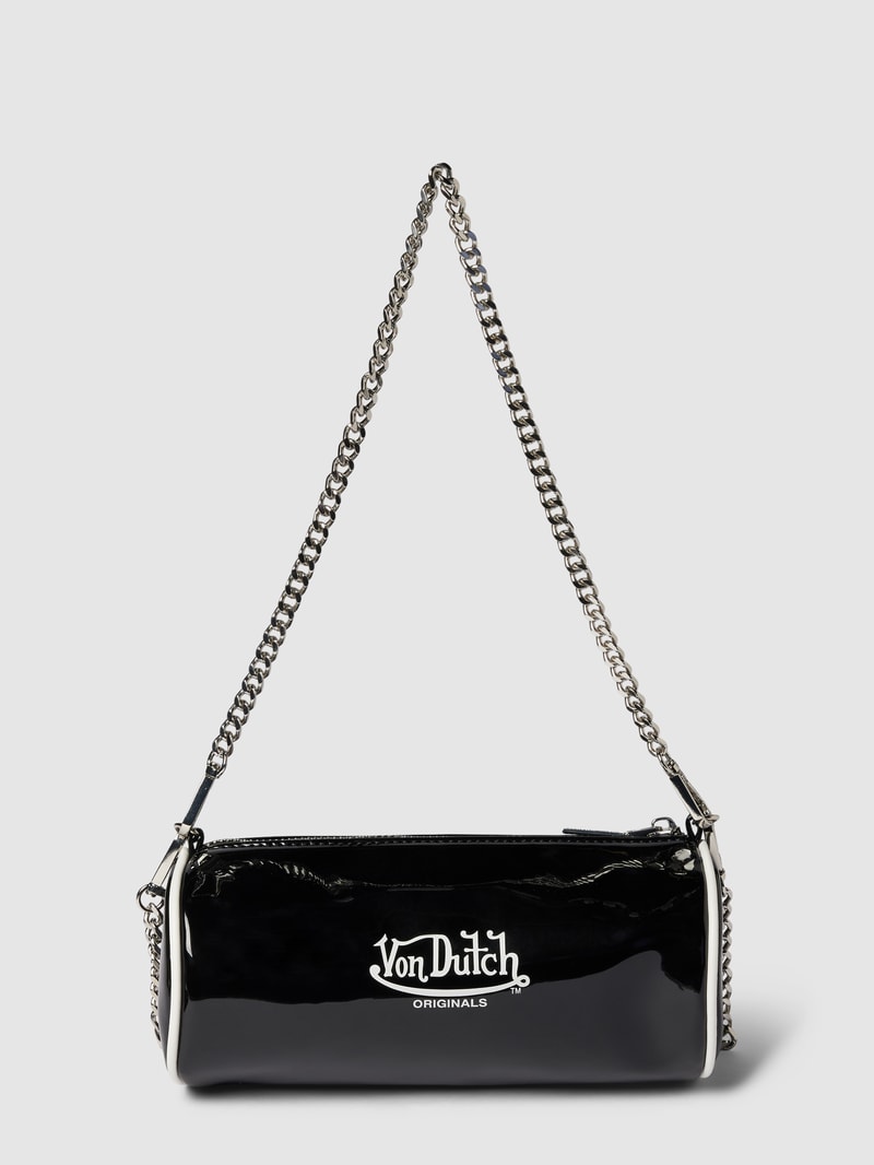 Handtasche mit Label-Print Modell 'LESLY' in schwarz