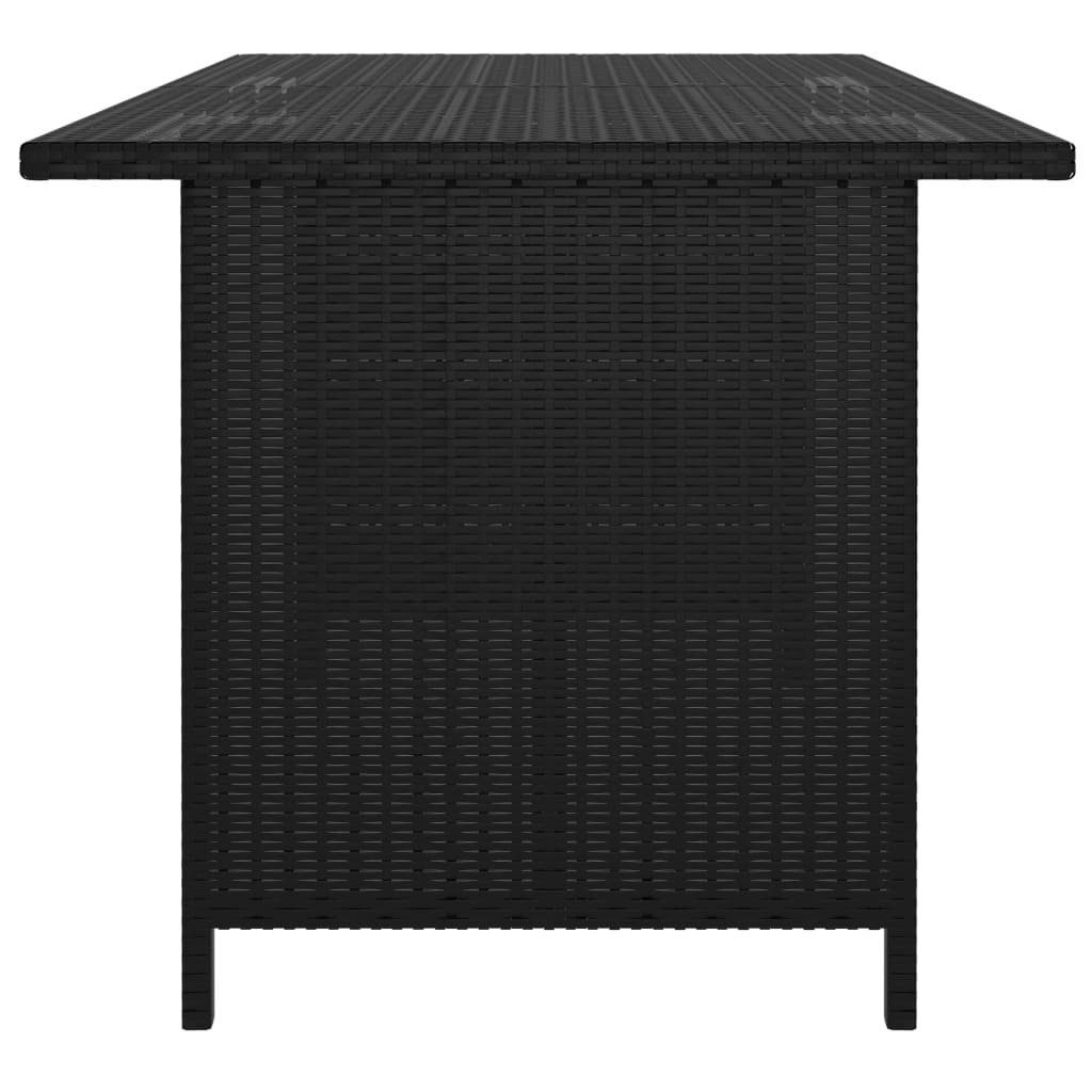 vidaXL Loungesofa Garten-Esstisch Schwarz 110x70x65 cm Poly Rattan, 1 Teile
